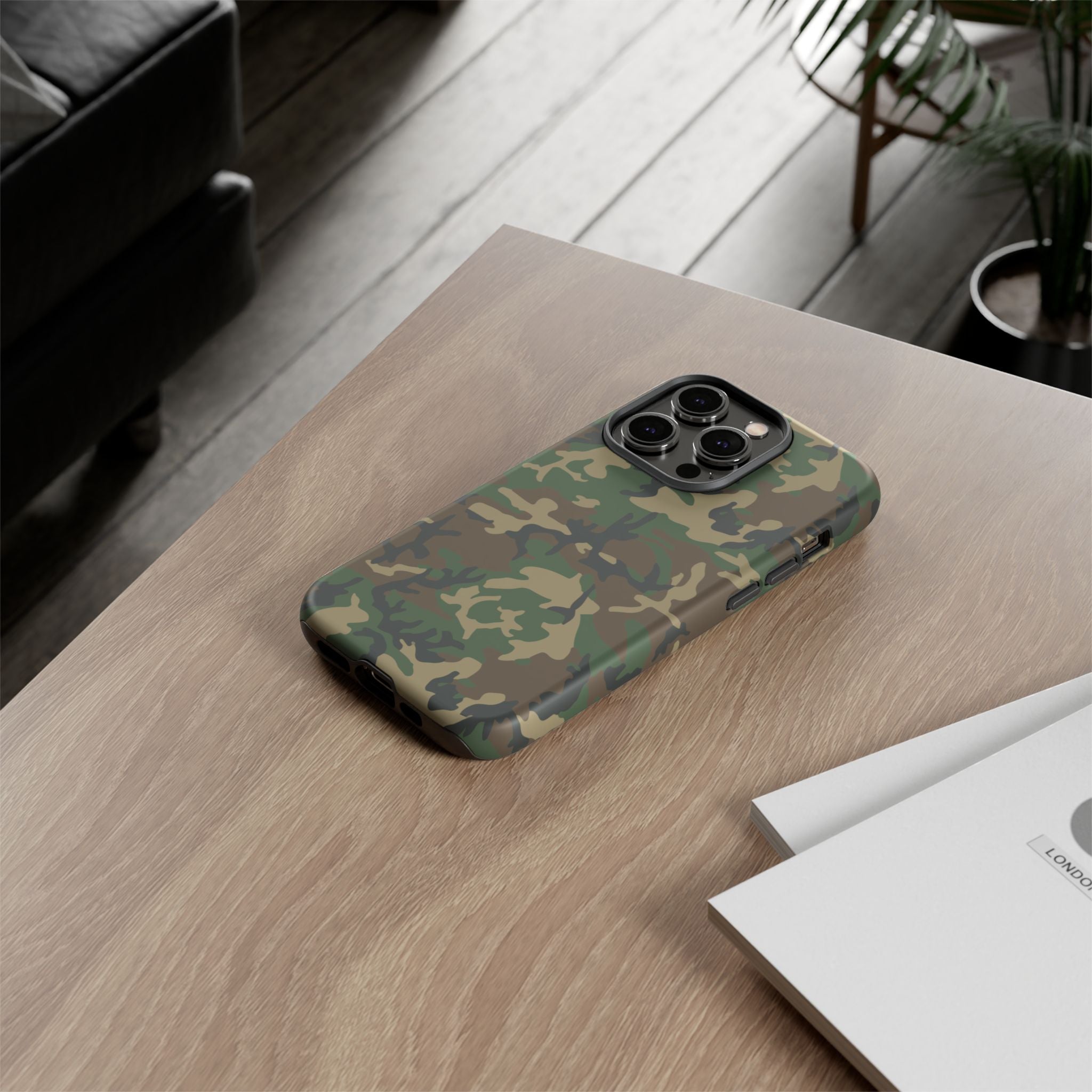Woodland (M81) Tough Phone Case — Military-Inspired Dual-Layer Protective Cover