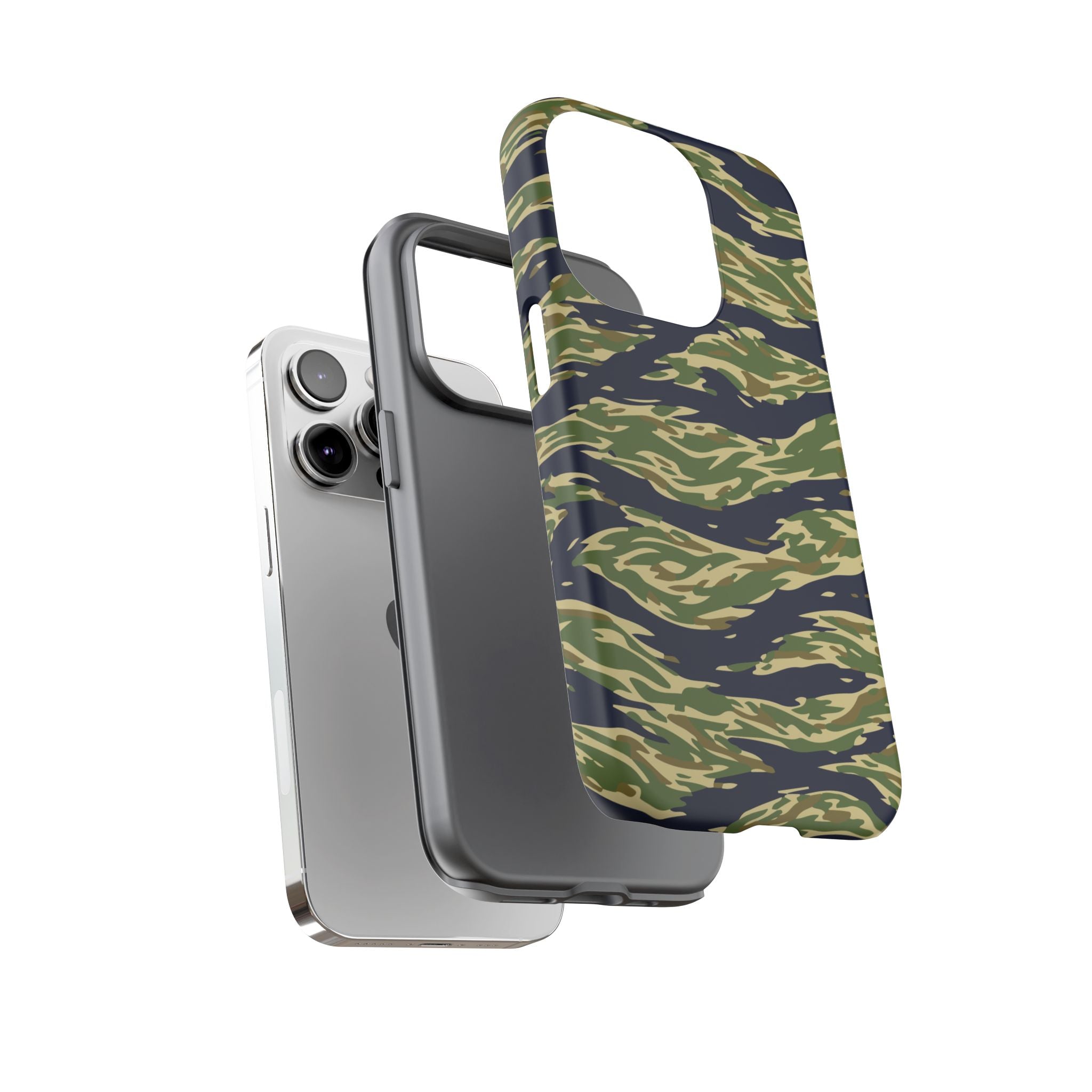 Tiger Stripe Camo Tough Phone Case | Military-Inspired Dual-Layer Protection