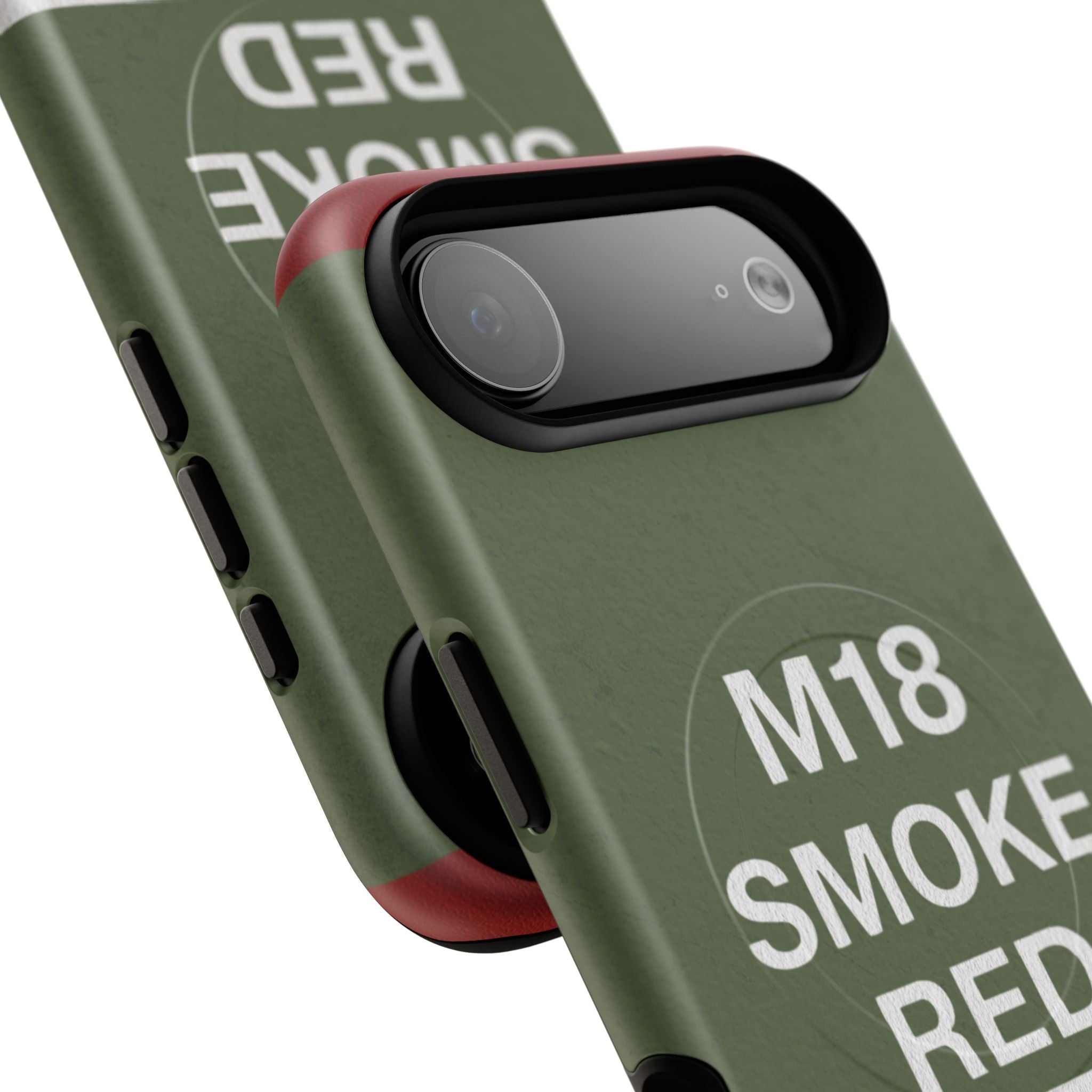 MagSafe® Compatible M18 Smoke Red Tough Phone Case — Military Green Protective Cover