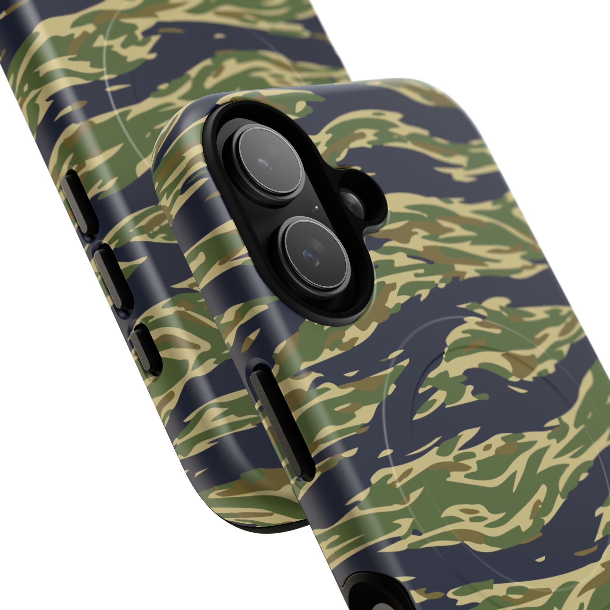 MagSafe® Compatible Tiger Stripe Camouflage iPhone Case – Matte Protective Military Camo Cover