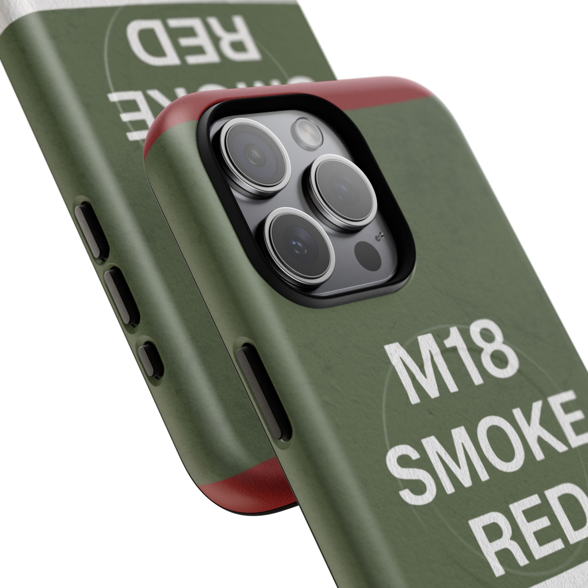 MagSafe® Compatible M18 Smoke Red Tough Phone Case — Military Green Protective Cover