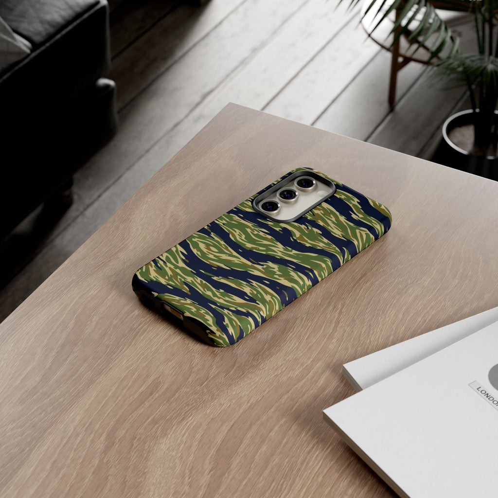 Tiger Stripe Camo Tough Phone Case | Military-Inspired Dual-Layer Protection
