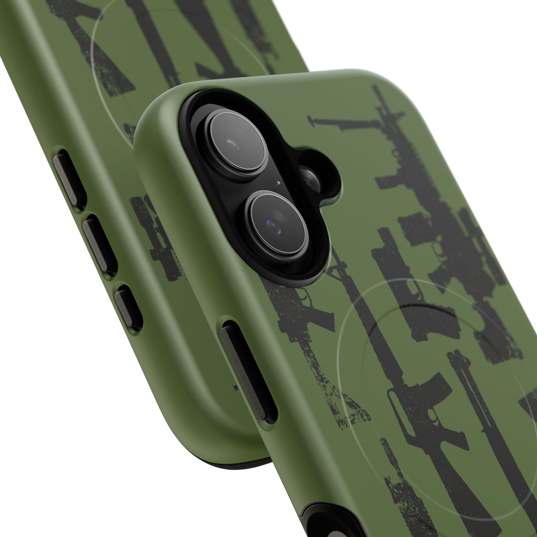 MagSafe Compatible GREEN 'Machine'-Gun iPhone Tough Case