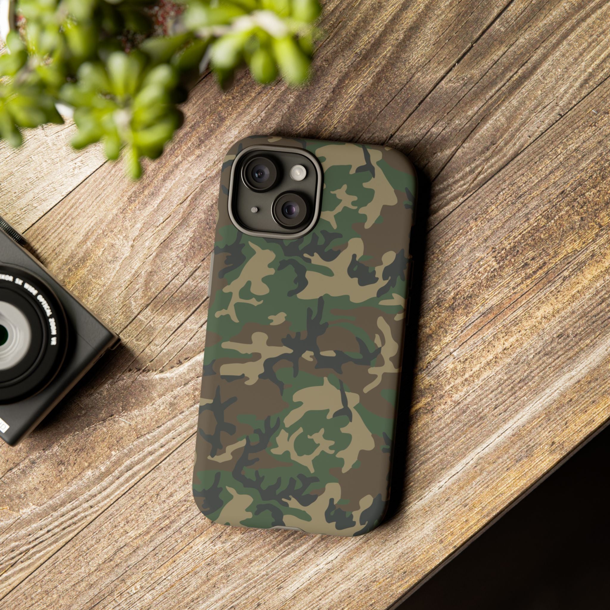 Woodland (M81) Tough Phone Case — Military-Inspired Dual-Layer Protective Cover