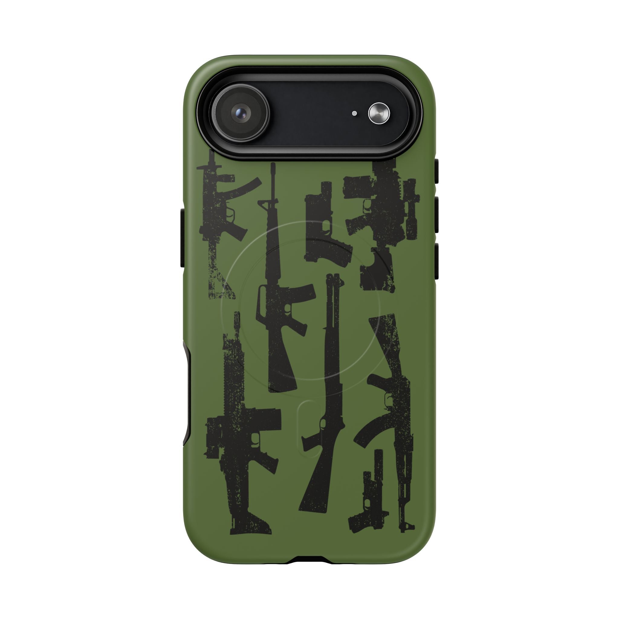 MagSafe Compatible GREEN 'Machine'-Gun iPhone Tough Case
