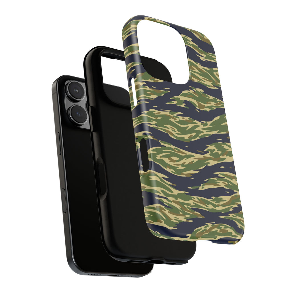 Tiger Stripe Camo Tough Phone Case | Military-Inspired Dual-Layer Protection
