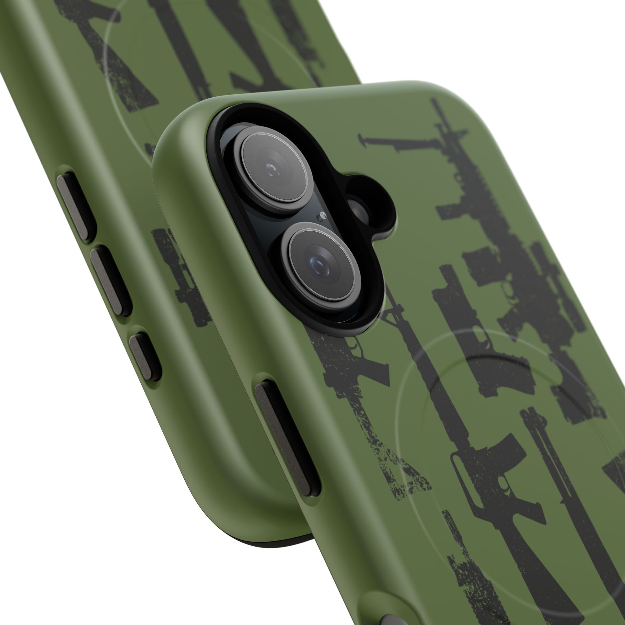 MagSafe Compatible GREEN 'Machine'-Gun iPhone Tough Case