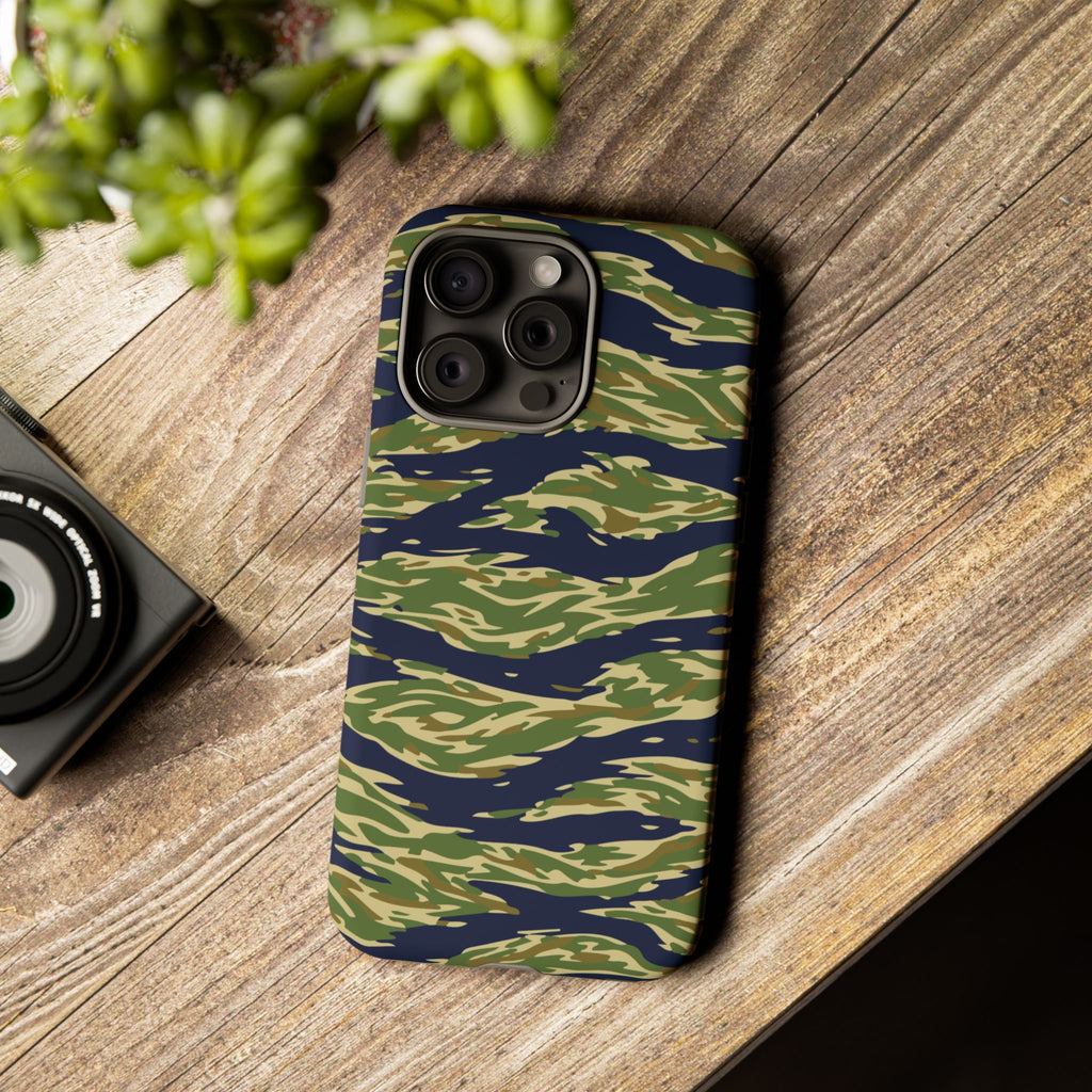Tiger Stripe Camo Tough Phone Case | Military-Inspired Dual-Layer Protection