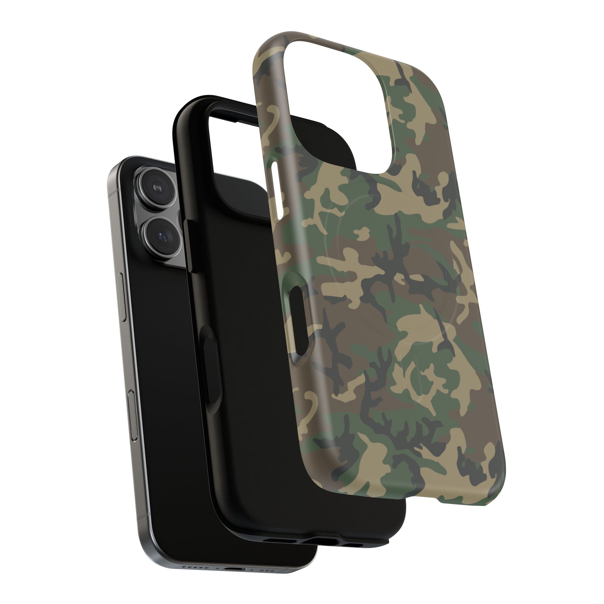 MagSafe® Compatible Tough Phone Case – M81 Woodland Camo | Rugged Military-Style Cover
