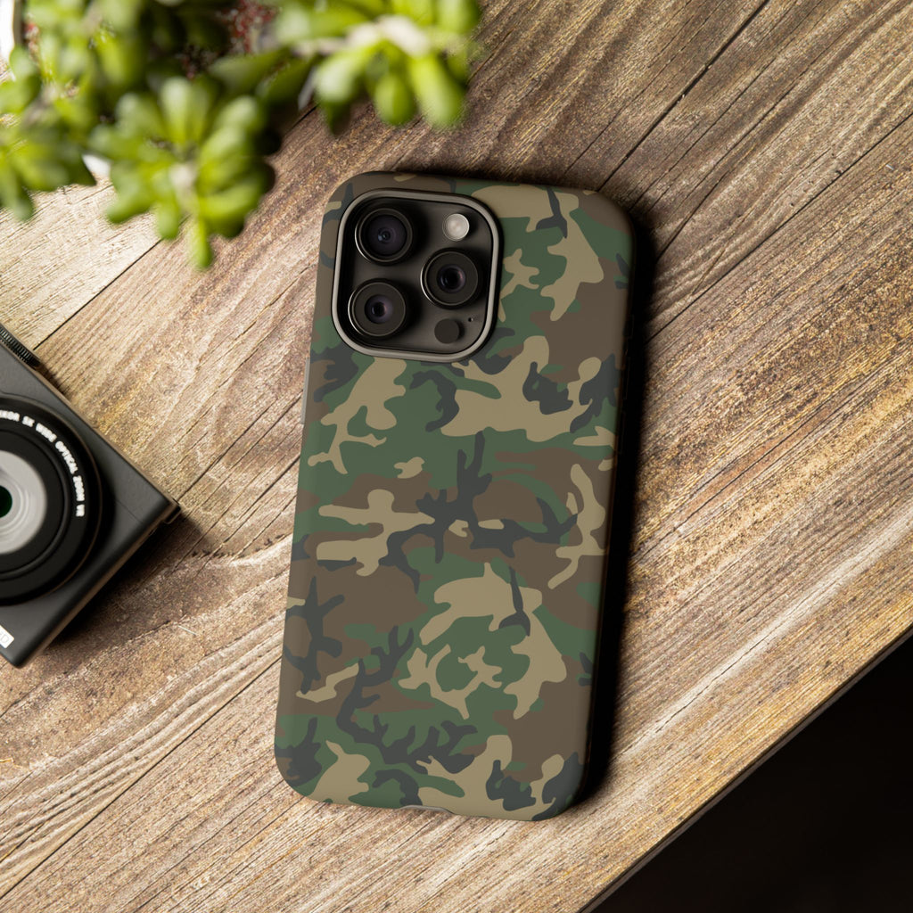 Woodland (M81) Tough Phone Case — Military-Inspired Dual-Layer Protective Cover