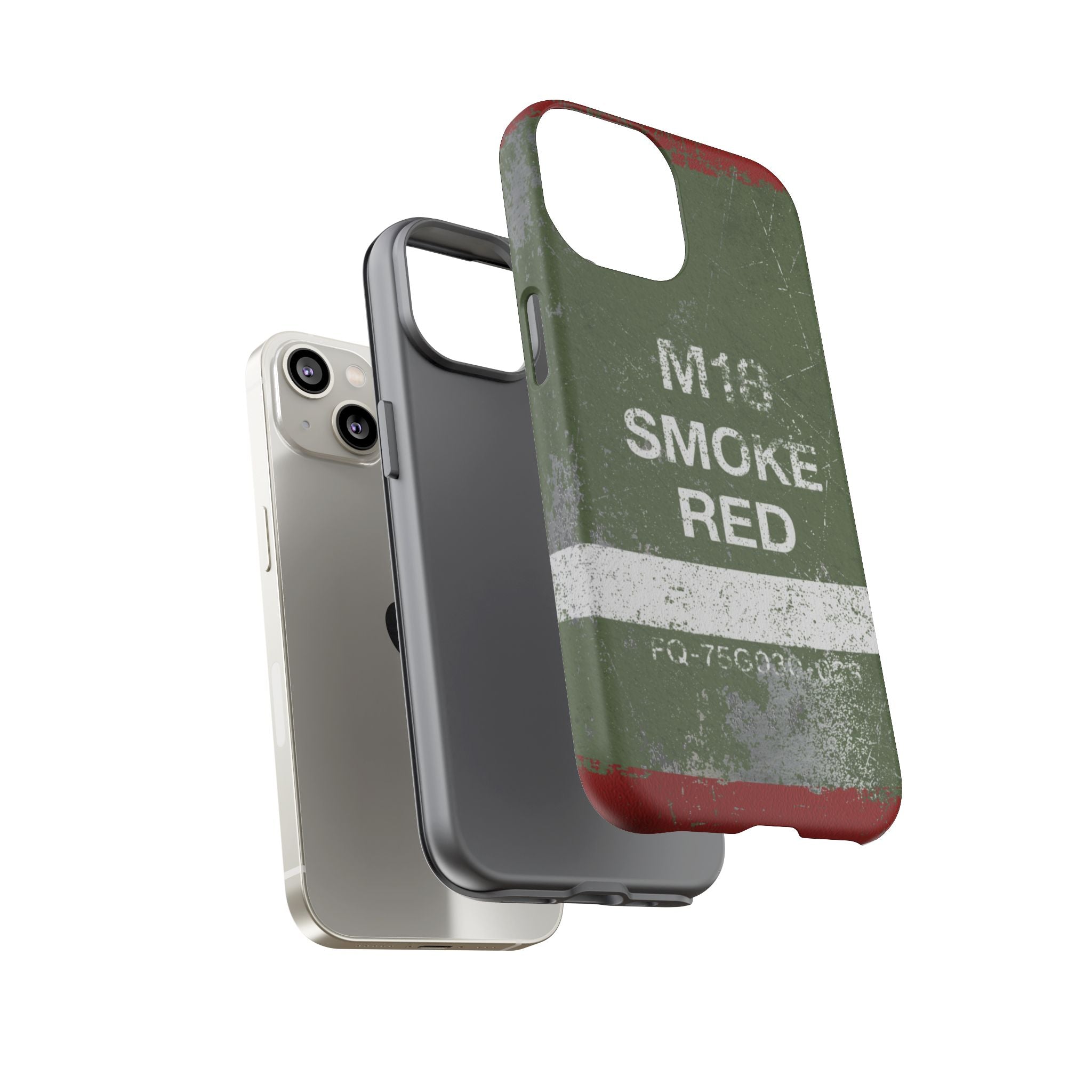 M18 Smoke Red (Distressed) Phone Case | Military-Inspired Dual Layer Protective Cover