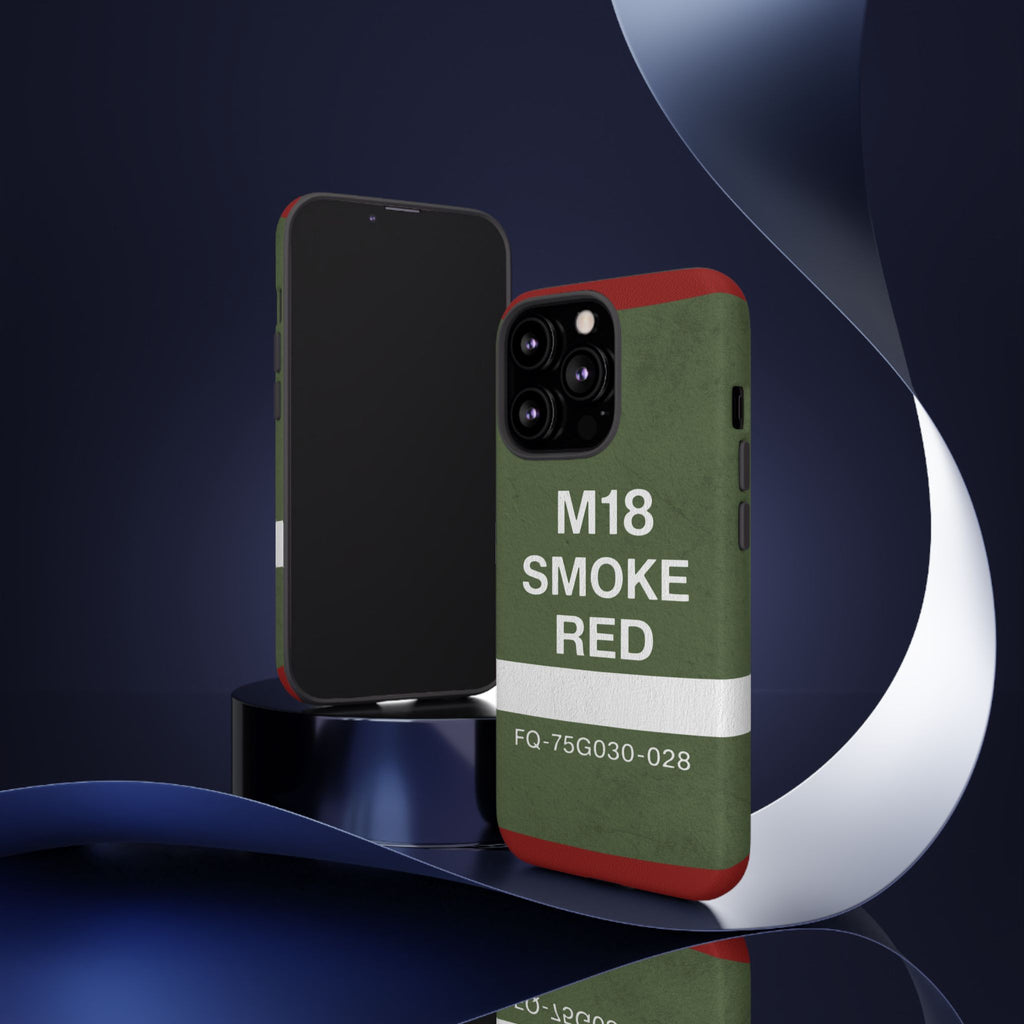 M18 Smoke Red Tough Phone Case | Military-Inspired Dual Layer Protective Cover