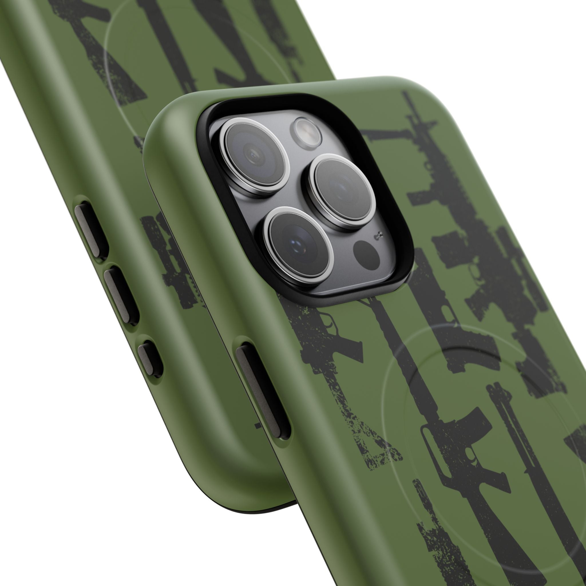 MagSafe Compatible GREEN 'Machine'-Gun iPhone Tough Case