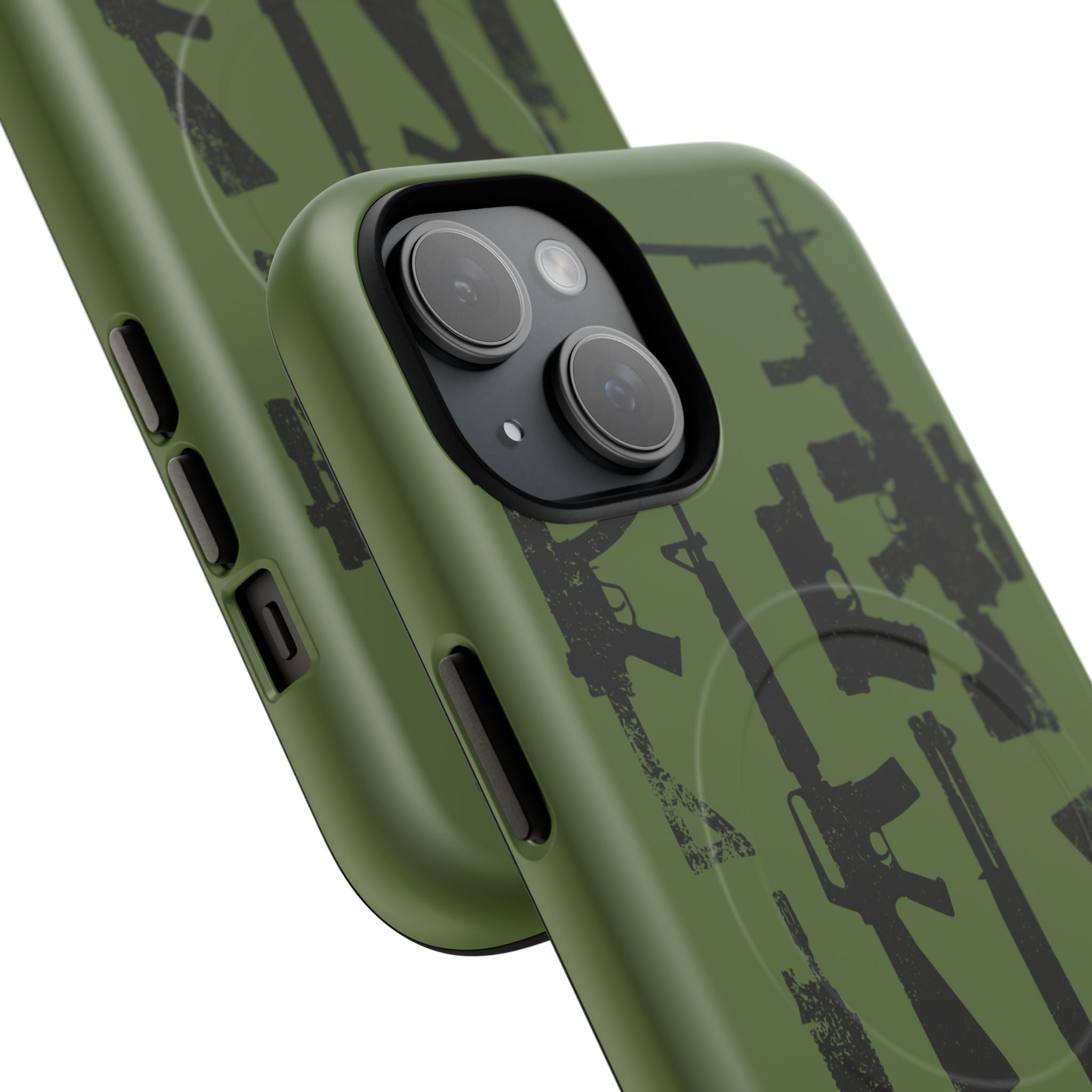 MagSafe Compatible GREEN 'Machine'-Gun iPhone Tough Case