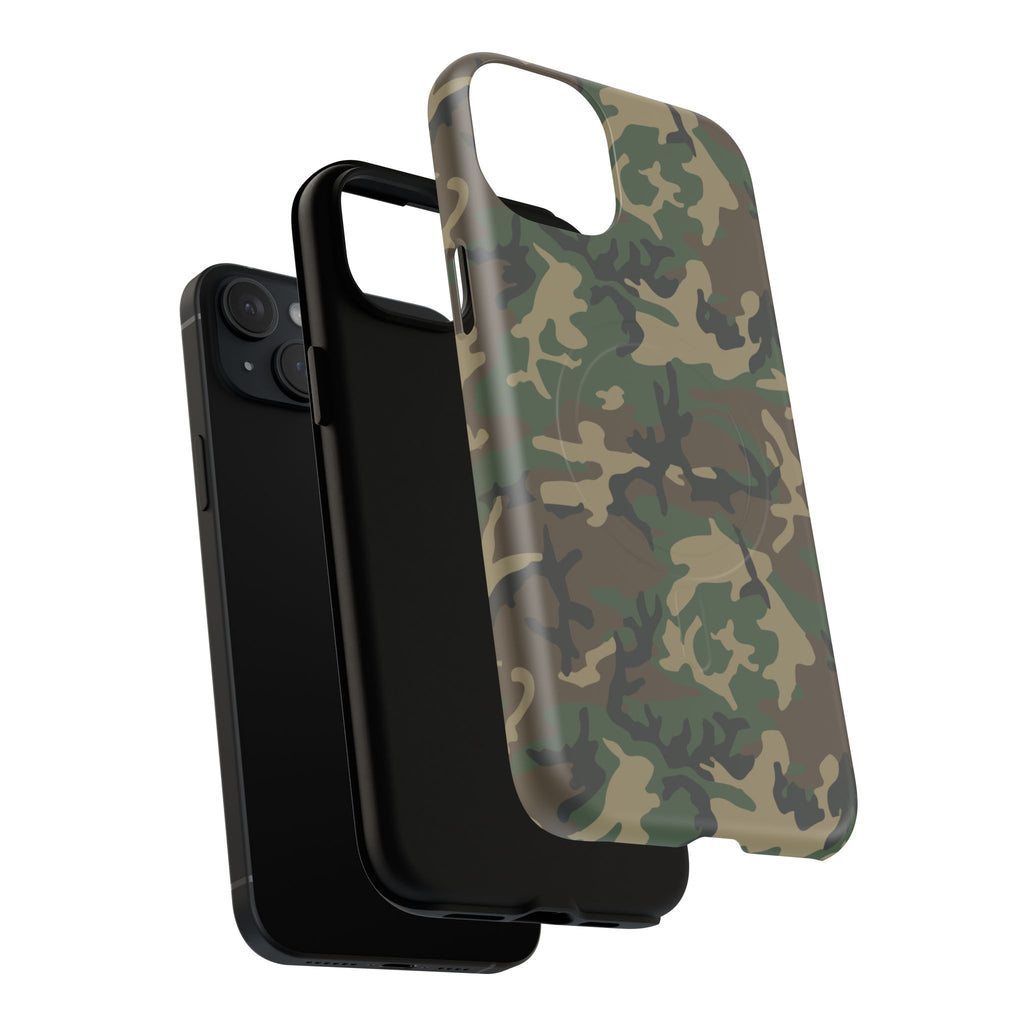 MagSafe® Compatible Tough Phone Case – M81 Woodland Camo | Rugged Military-Style Cover