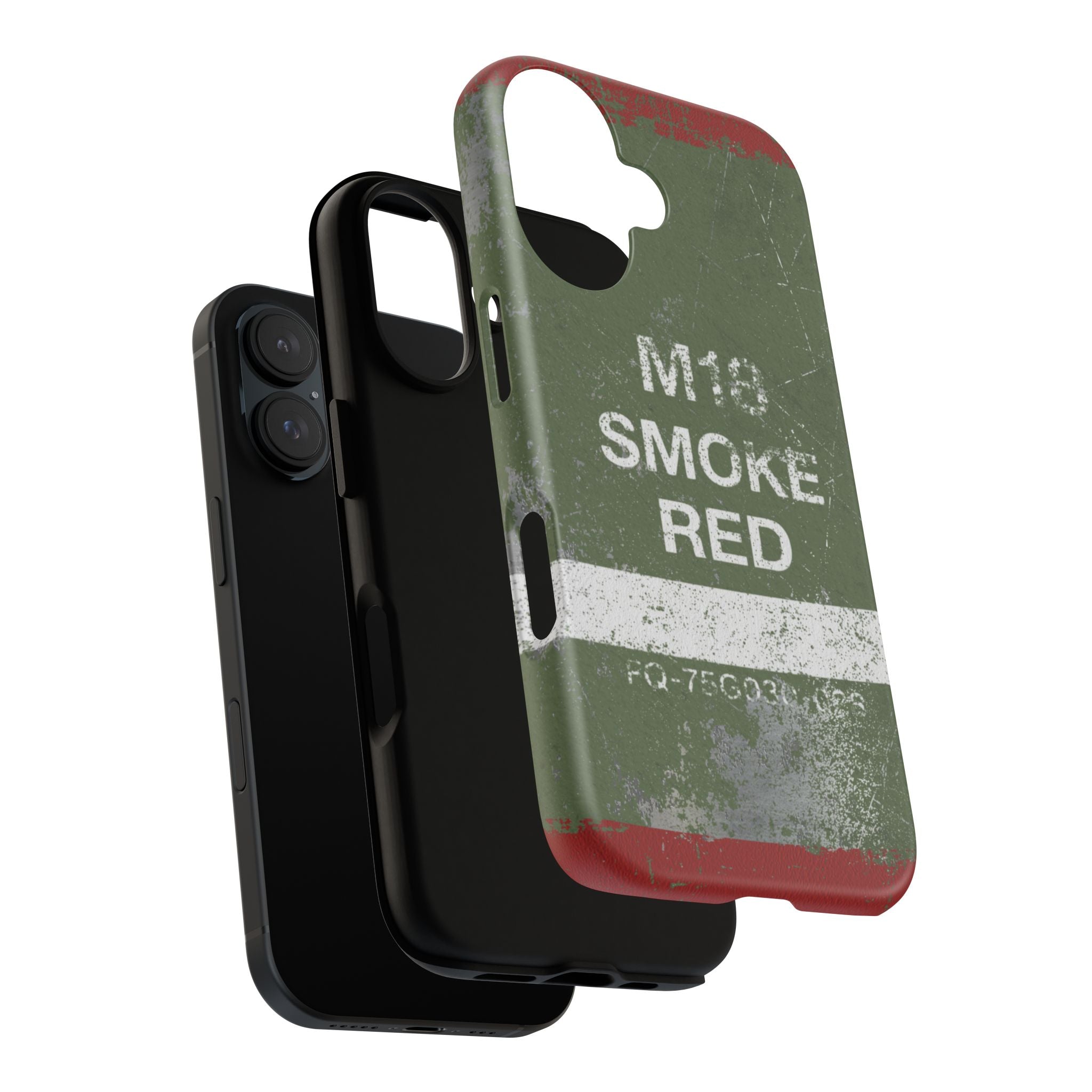 M18 Smoke Red (Distressed) Phone Case | Military-Inspired Dual Layer Protective Cover