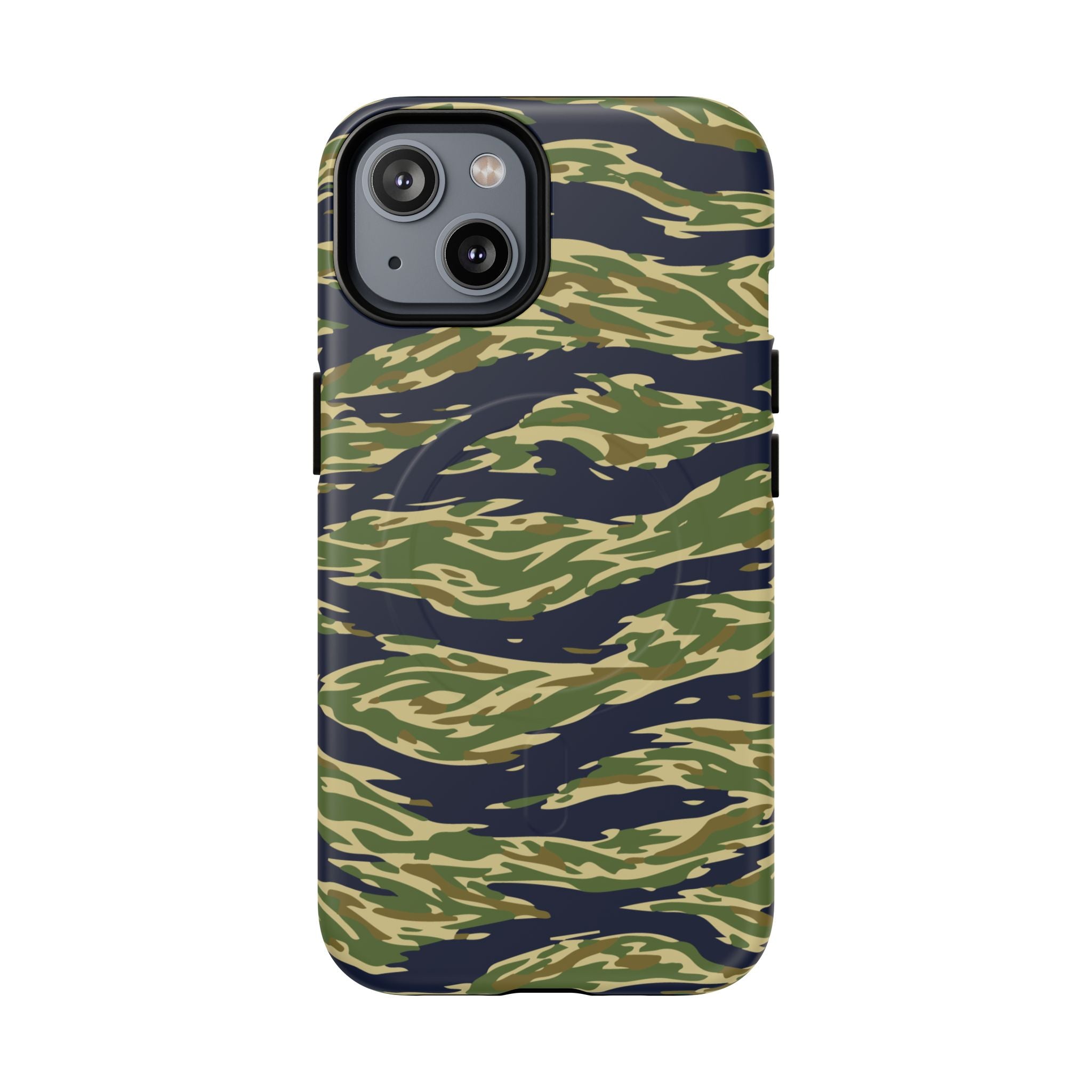 MagSafe® Compatible Tiger Stripe Camouflage iPhone Case – Matte Protective Military Camo Cover