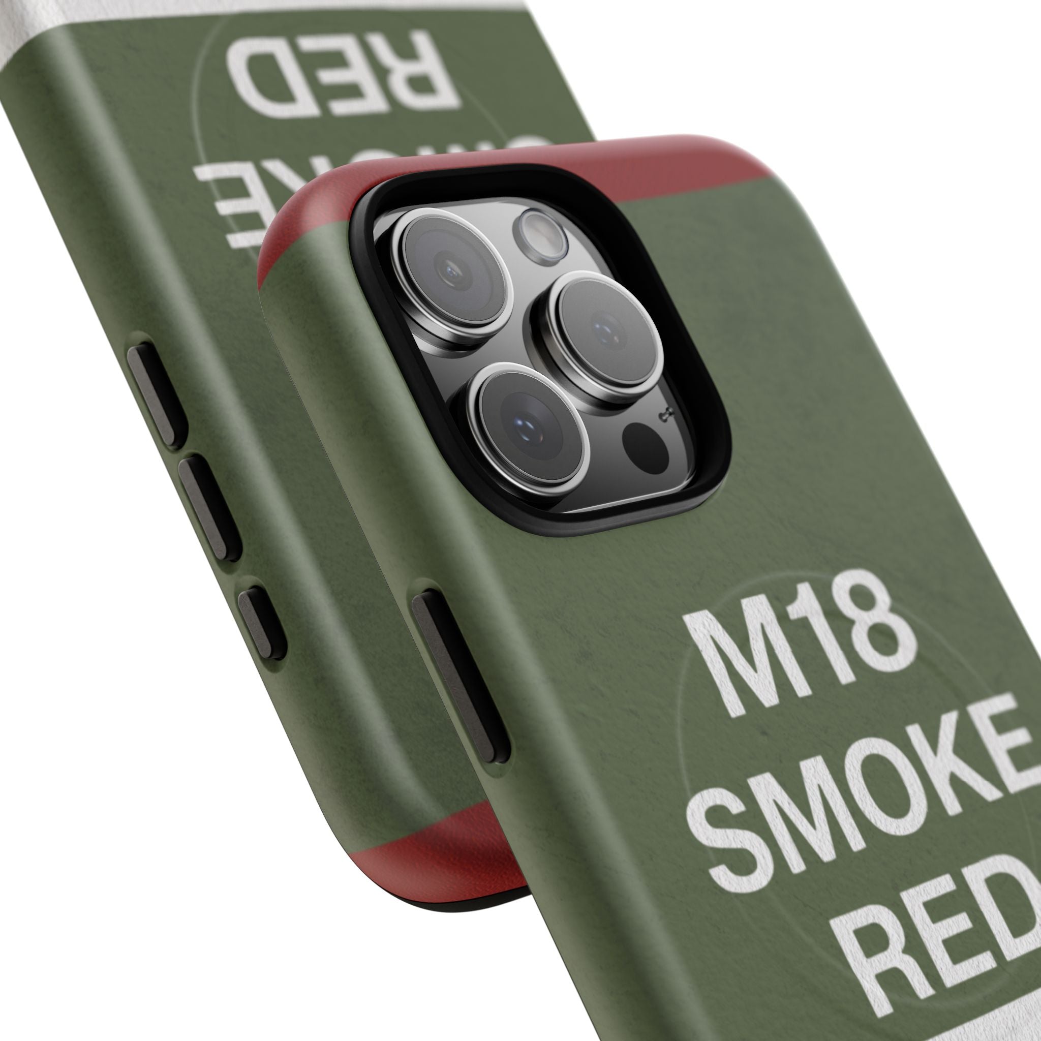 MagSafe® Compatible M18 Smoke Red Tough Phone Case — Military Green Protective Cover