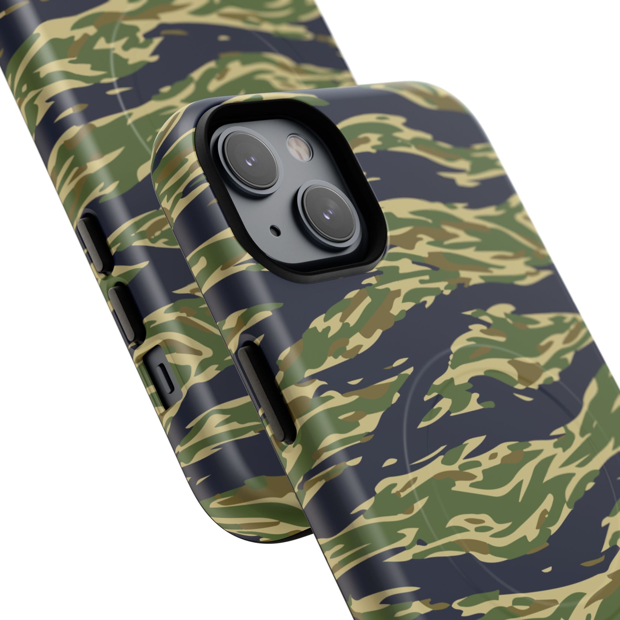 MagSafe® Compatible Tiger Stripe Camouflage iPhone Case – Matte Protective Military Camo Cover