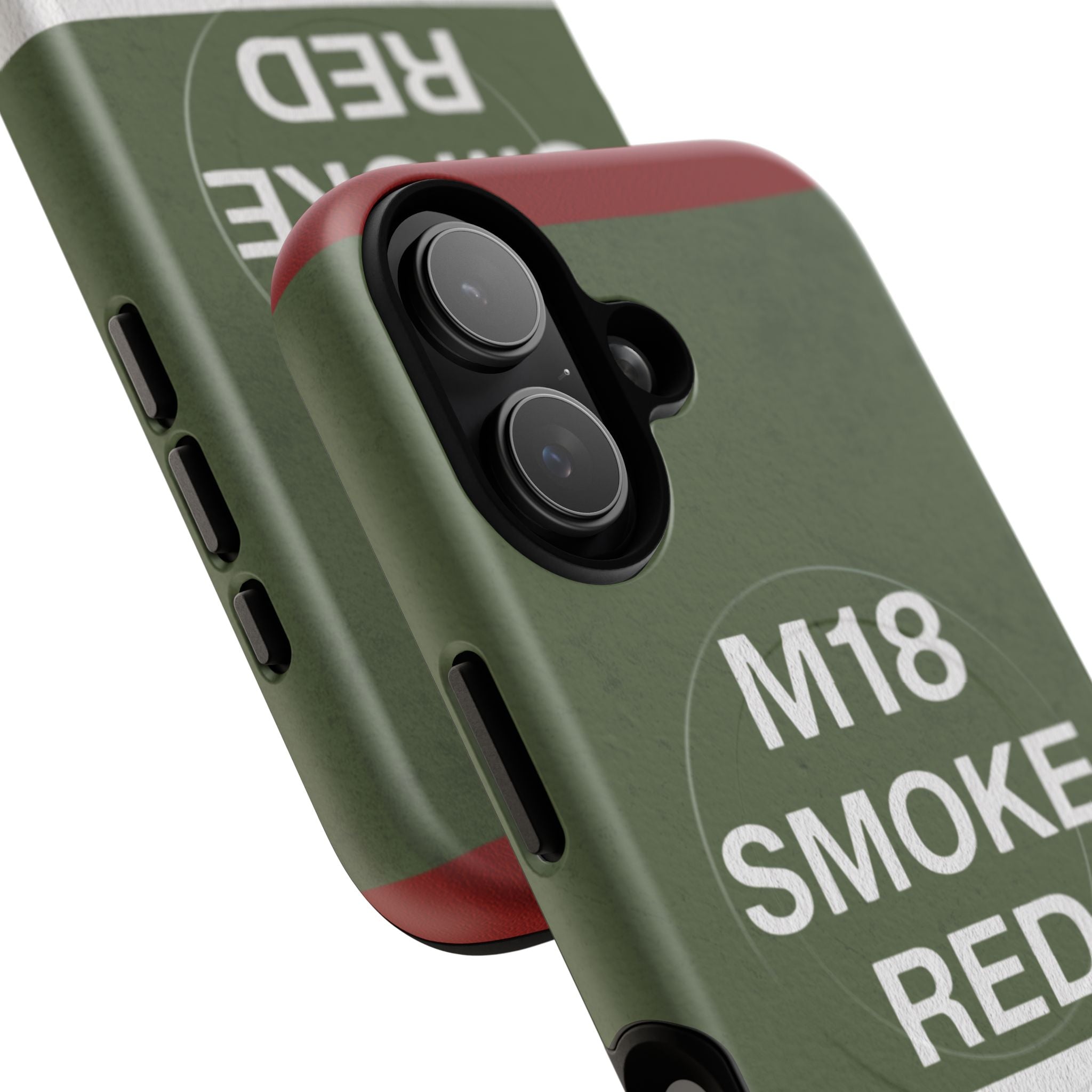 MagSafe® Compatible M18 Smoke Red Tough Phone Case — Military Green Protective Cover
