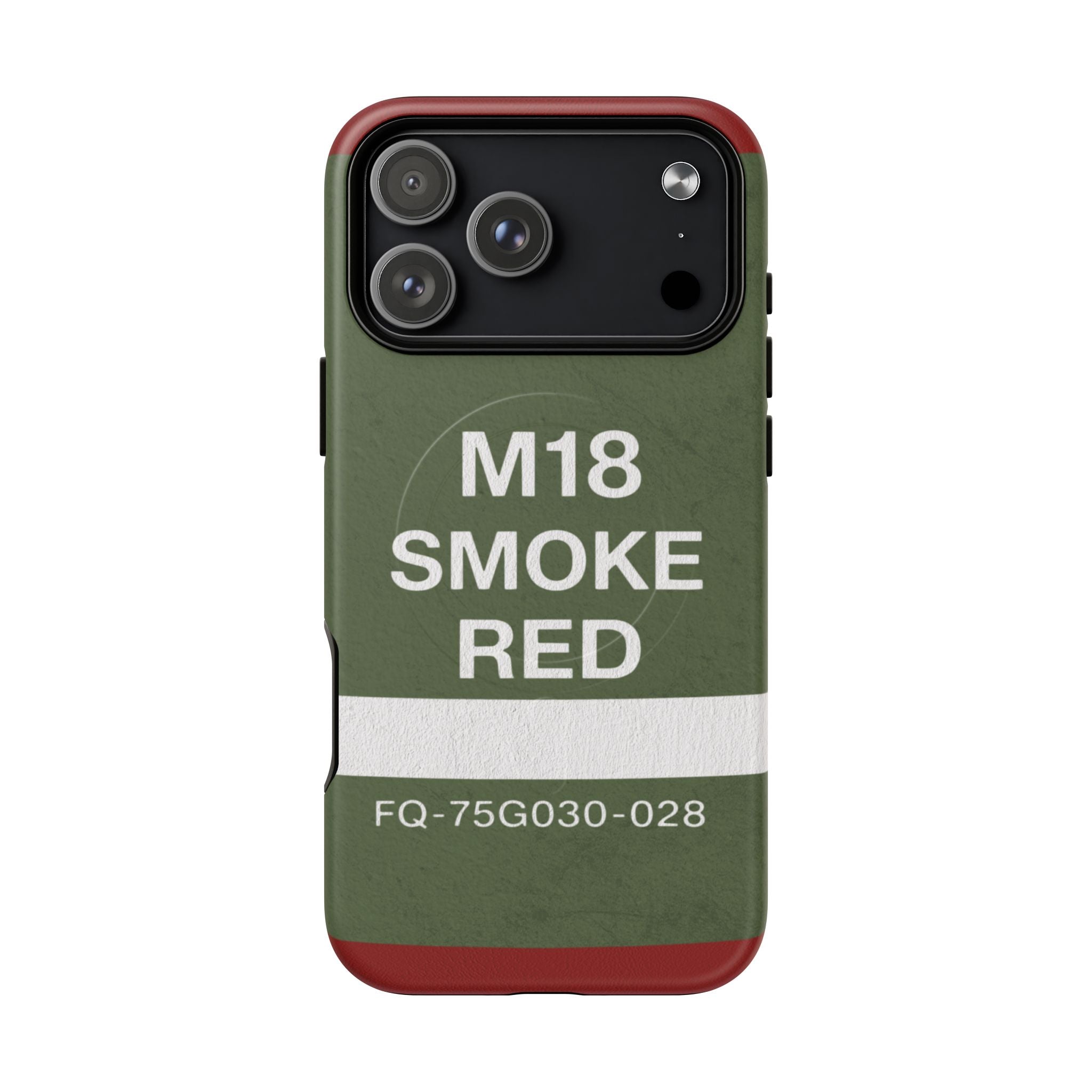 MagSafe® Compatible M18 Smoke Red Tough Phone Case — Military Green Protective Cover