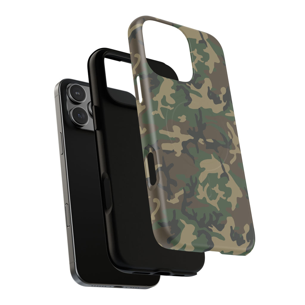 MagSafe® Compatible Tough Phone Case – M81 Woodland Camo | Rugged Military-Style Cover