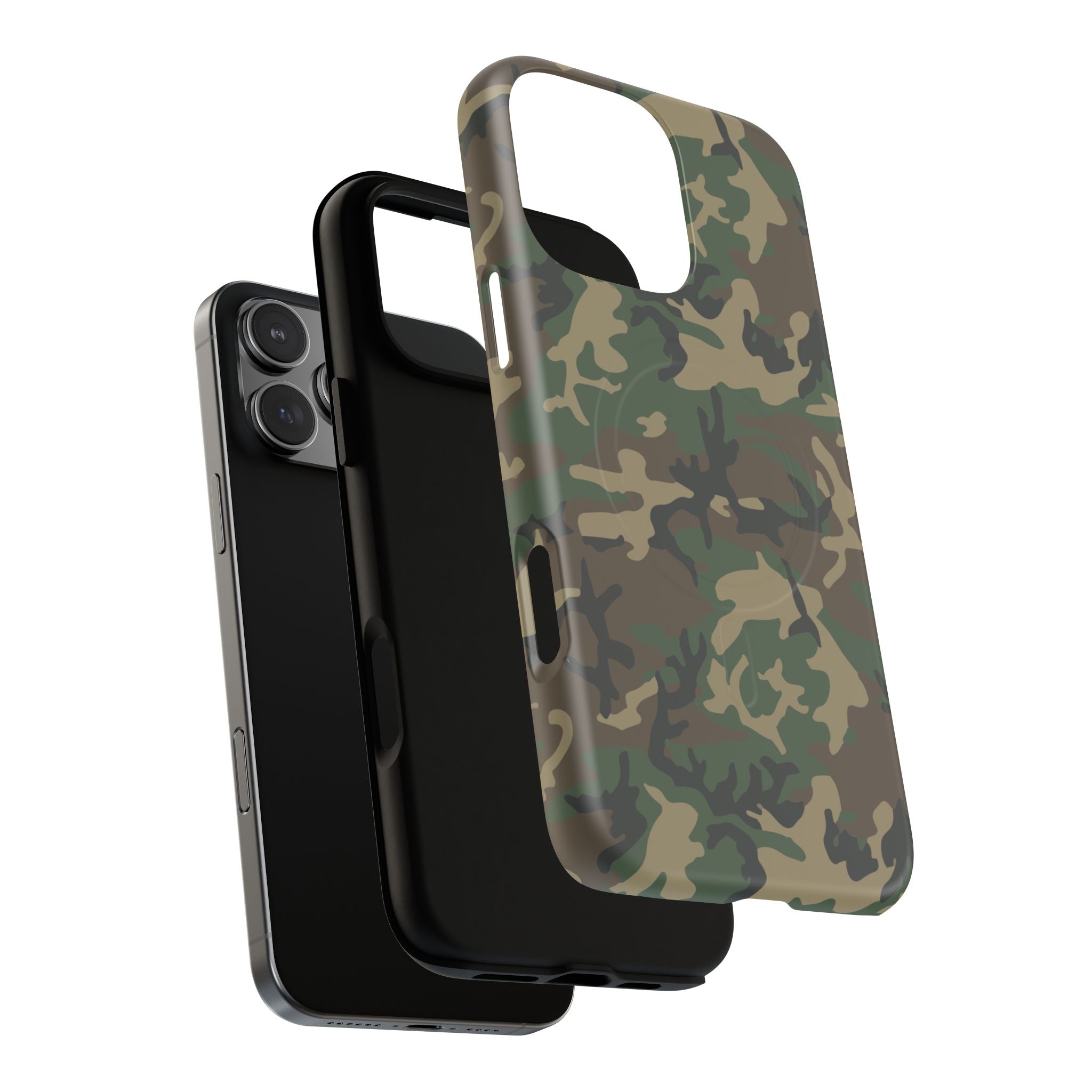 MagSafe® Compatible Tough Phone Case – M81 Woodland Camo | Rugged Military-Style Cover