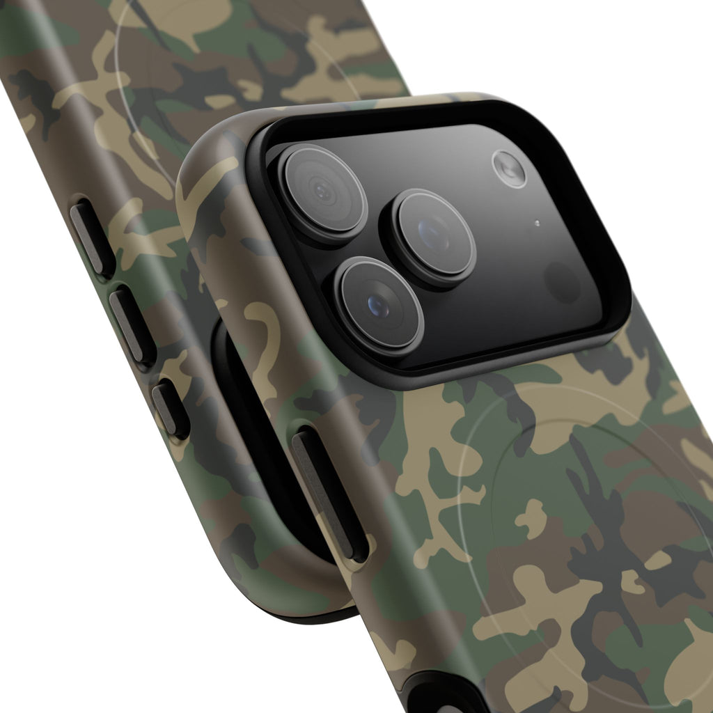 MagSafe® Compatible Tough Phone Case – M81 Woodland Camo | Rugged Military-Style Cover