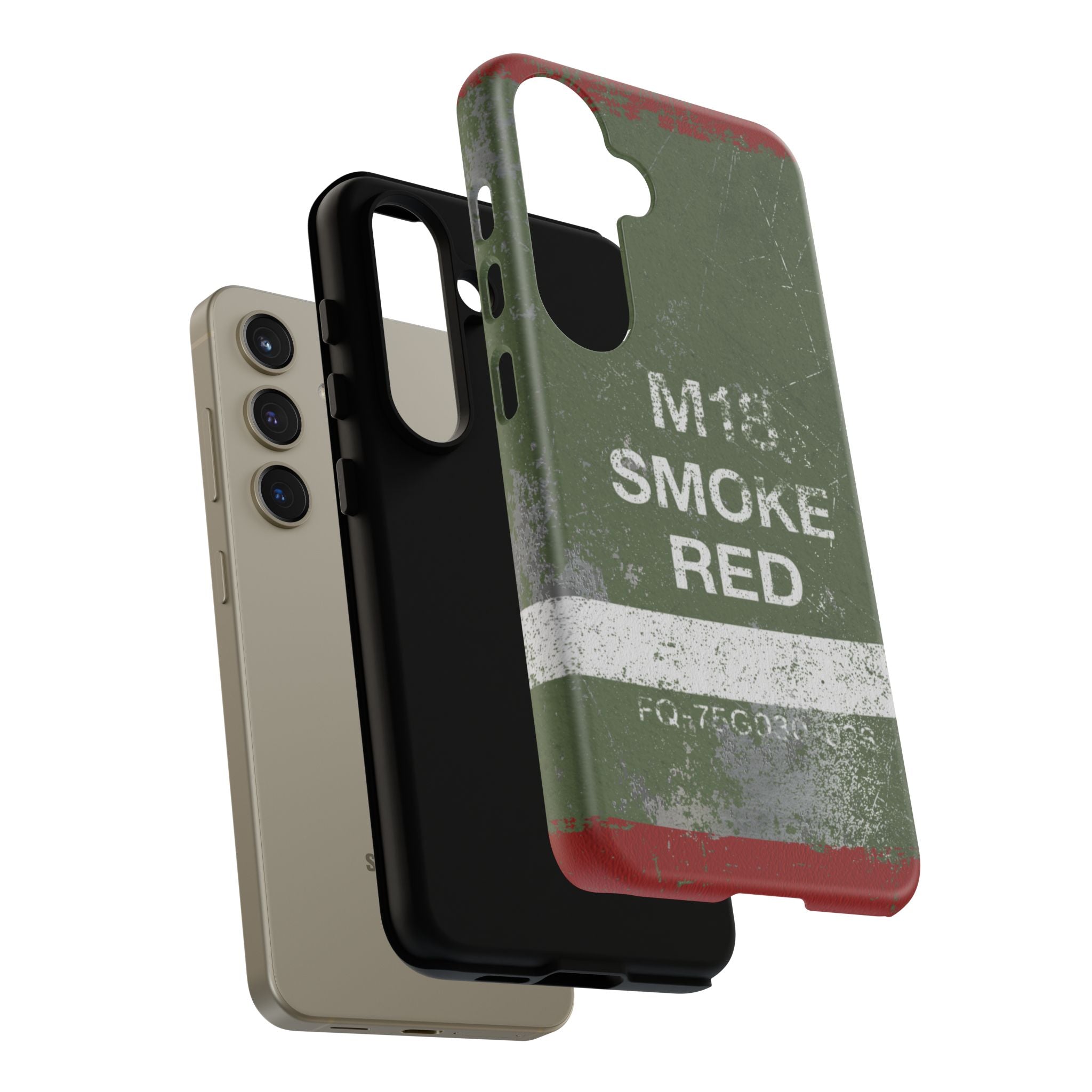M18 Smoke Red (Distressed) Phone Case | Military-Inspired Dual Layer Protective Cover