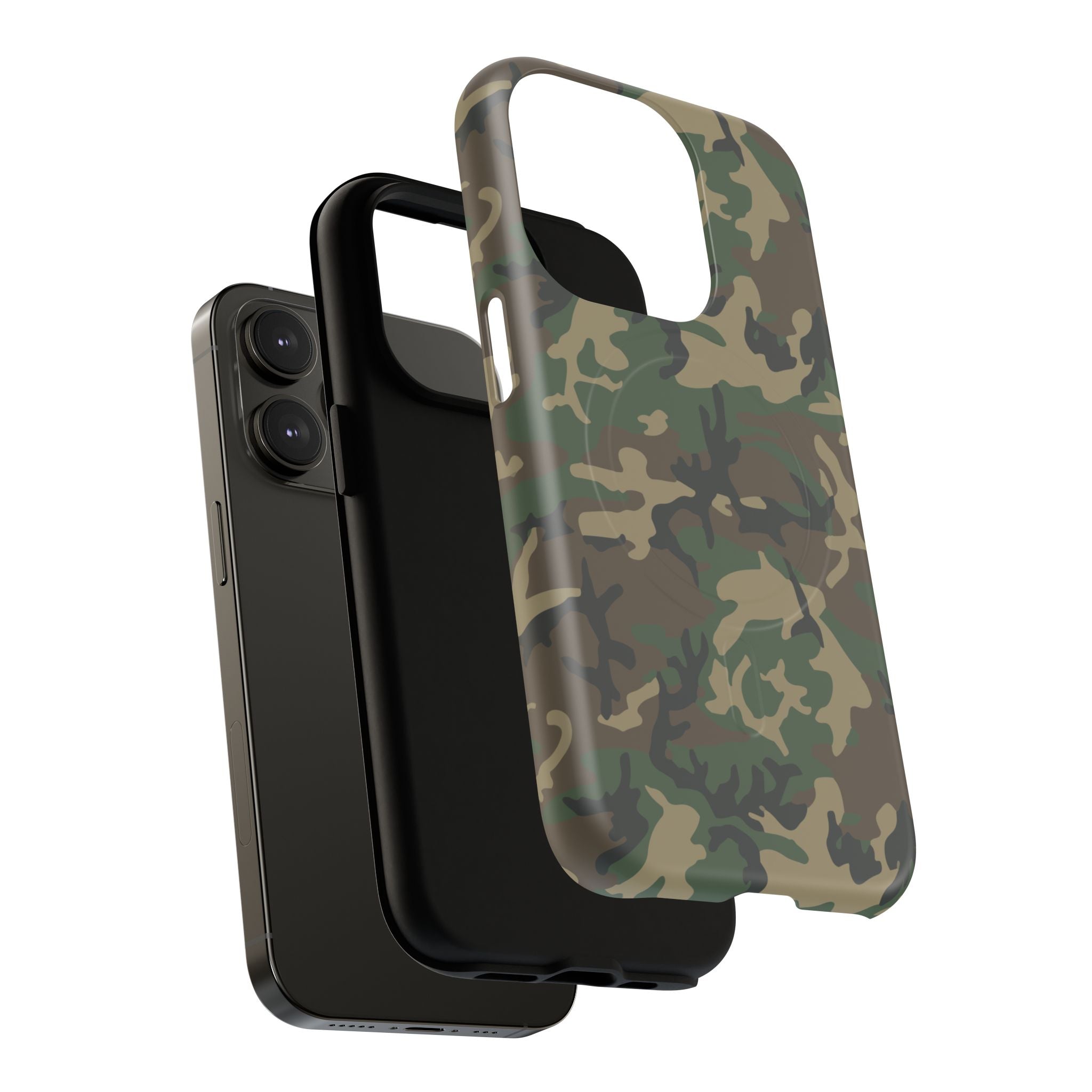 MagSafe® Compatible Tough Phone Case – M81 Woodland Camo | Rugged Military-Style Cover