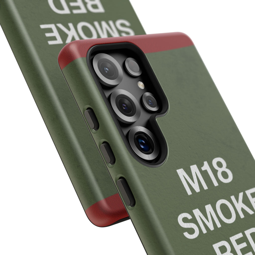 M18 Smoke Red Tough Phone Case | Military-Inspired Dual Layer Protective Cover