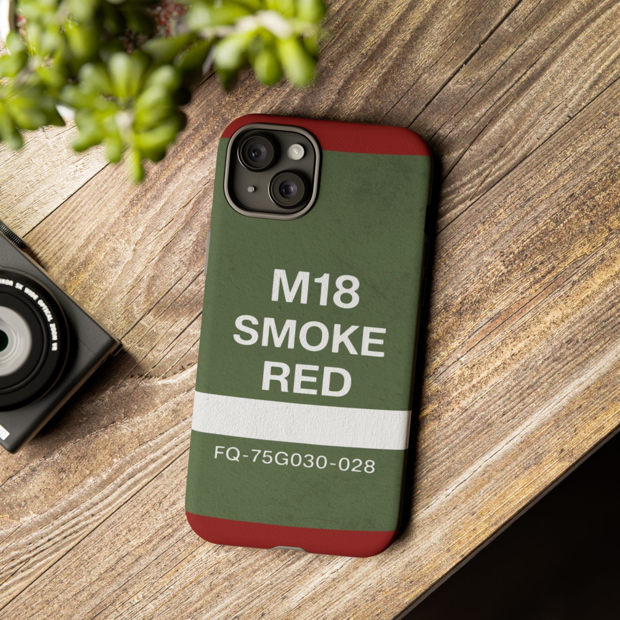 M18 Smoke Red Tough Phone Case | Military-Inspired Dual Layer Protective Cover