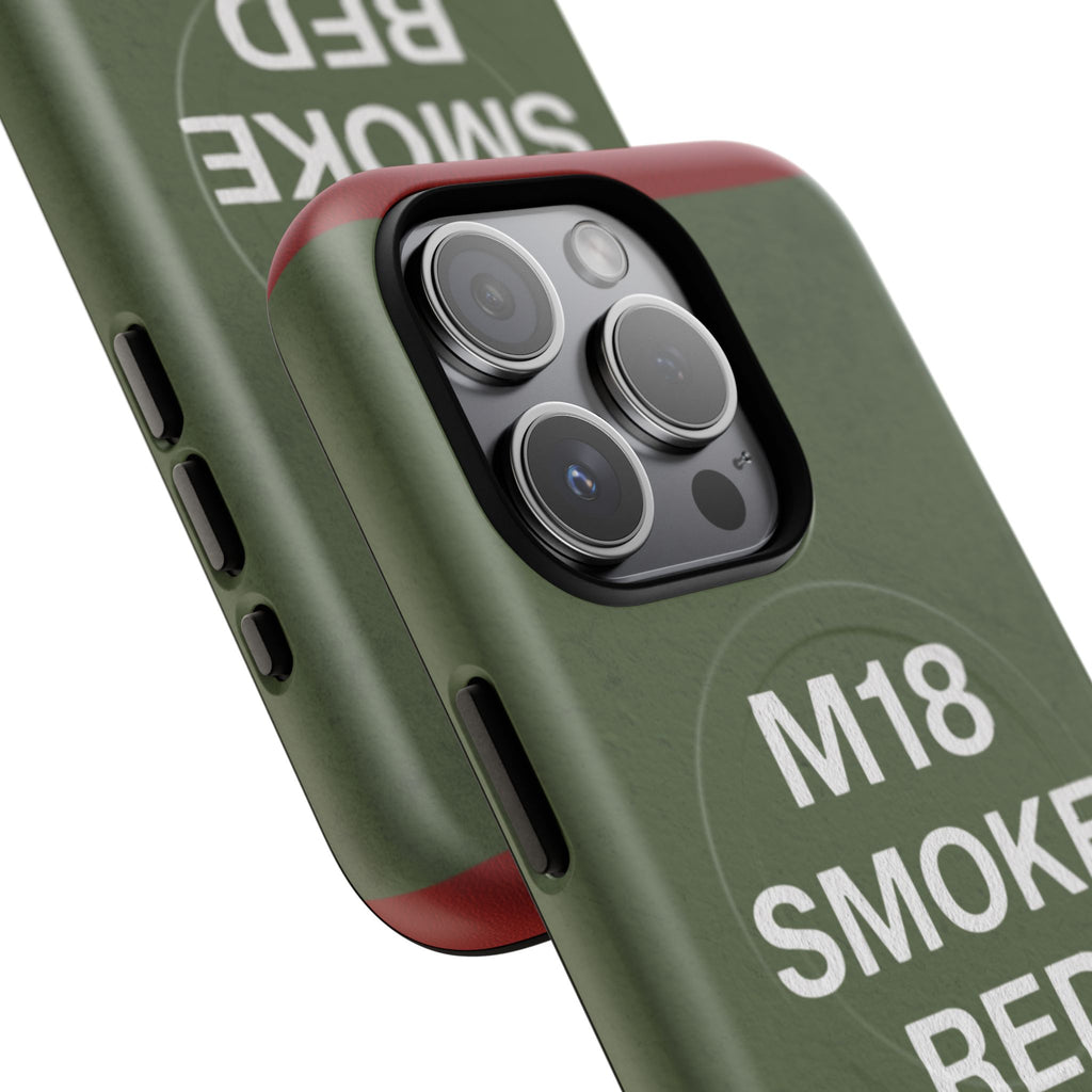 MagSafe® Compatible M18 Smoke Red Tough Phone Case — Military Green Protective Cover