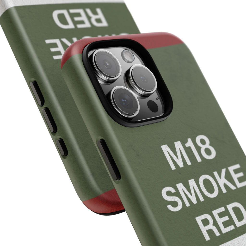 M18 Smoke Red Tough Phone Case | Military-Inspired Dual Layer Protective Cover