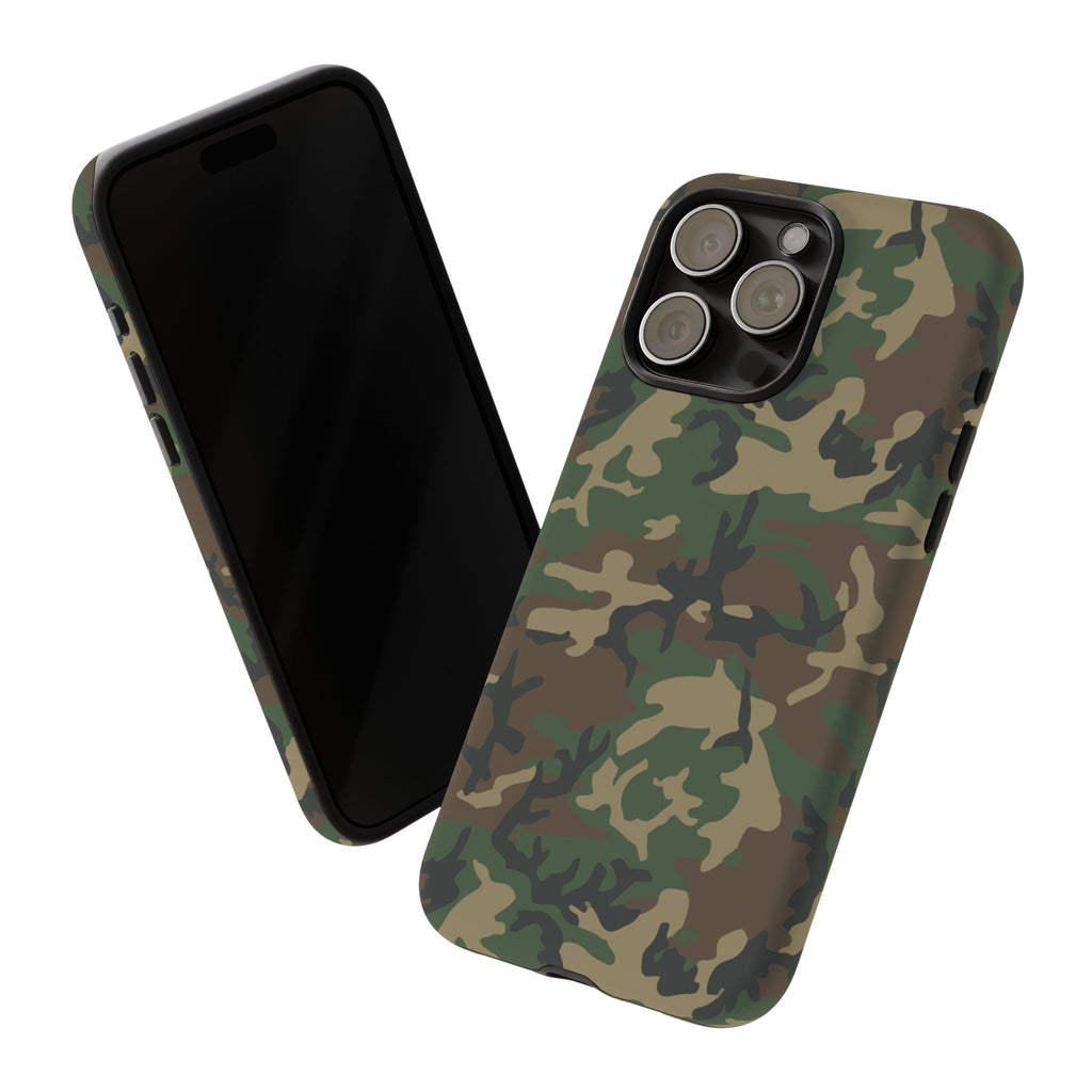 Woodland (M81) Tough Phone Case — Military-Inspired Dual-Layer Protective Cover