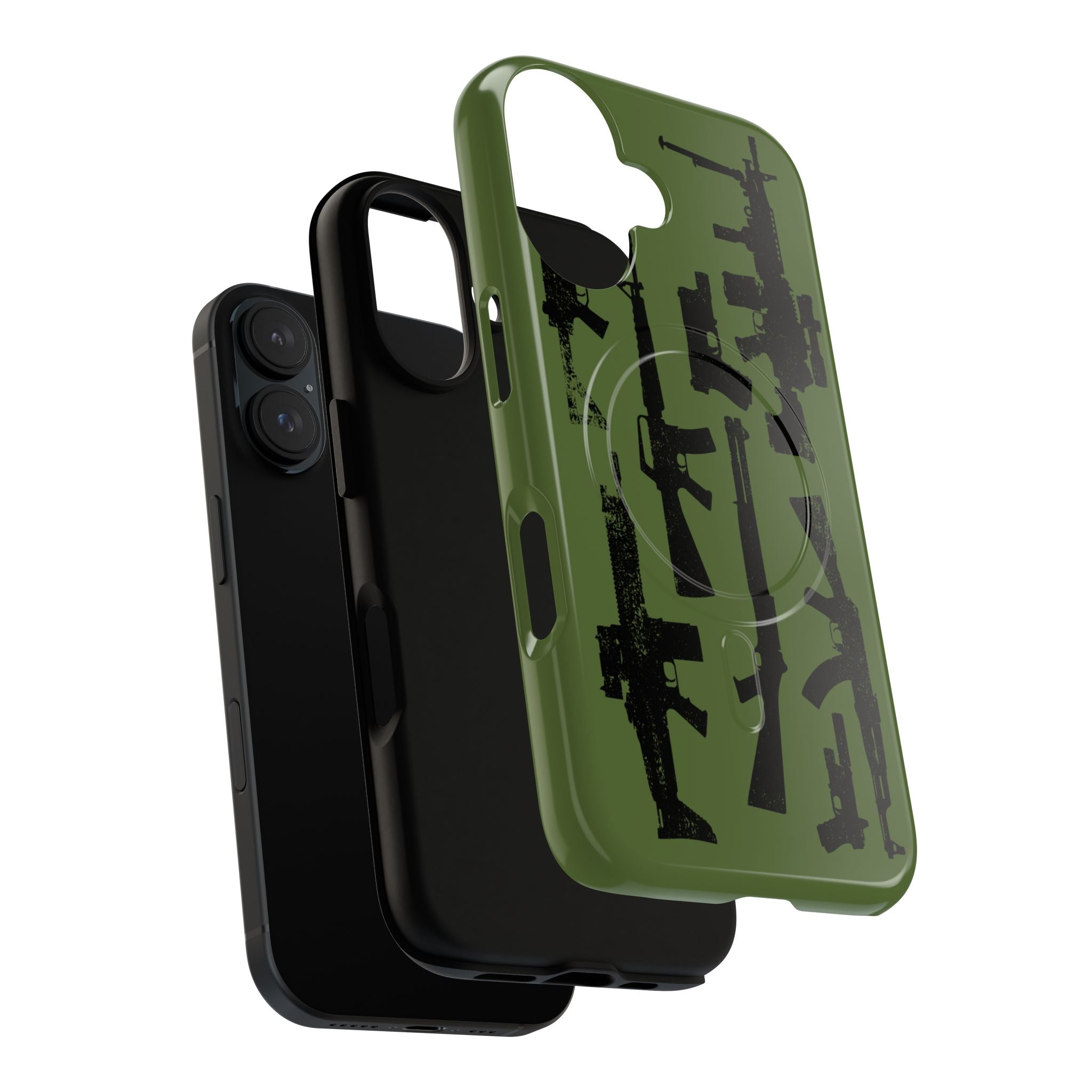 MagSafe Compatible GREEN 'Machine'-Gun iPhone Tough Case
