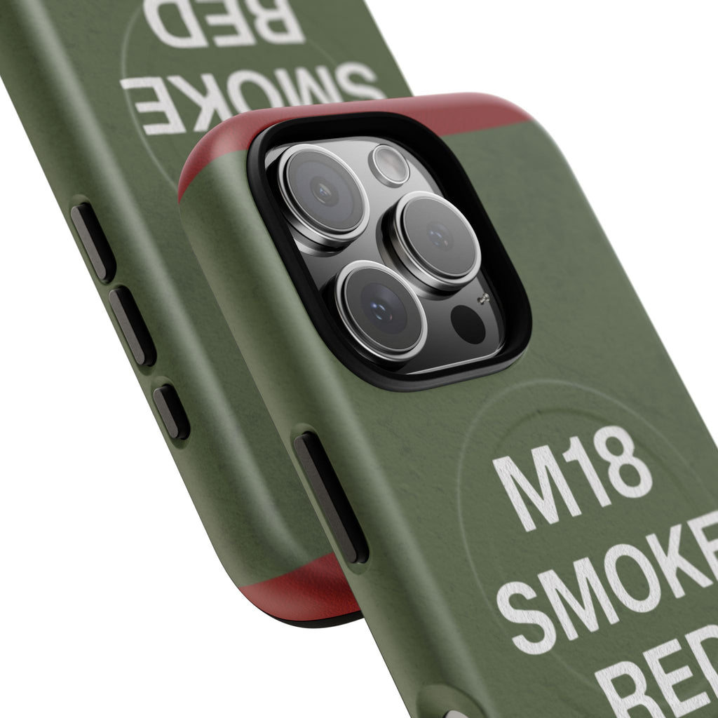 MagSafe® Compatible M18 Smoke Red Tough Phone Case — Military Green Protective Cover