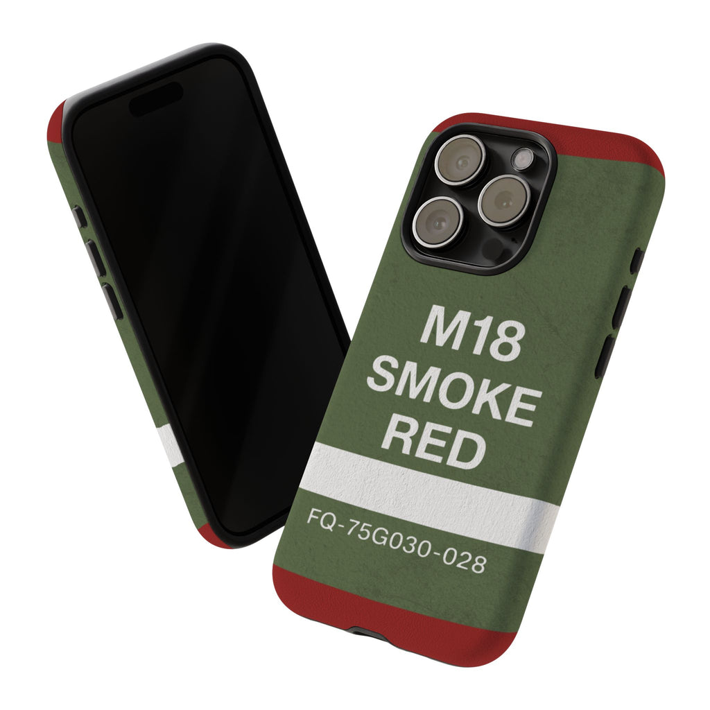 M18 Smoke Red Tough Phone Case | Military-Inspired Dual Layer Protective Cover