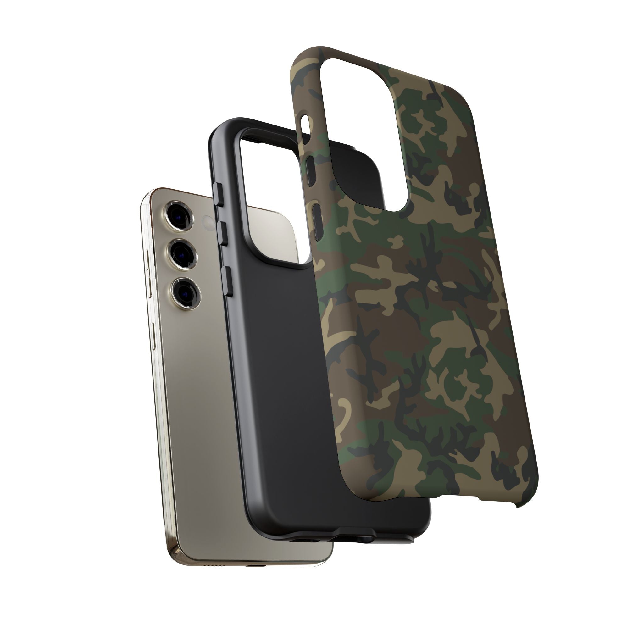 Woodland (M81) Tough Phone Case — Military-Inspired Dual-Layer Protective Cover