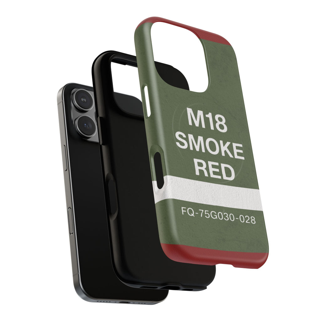 MagSafe® Compatible M18 Smoke Red Tough Phone Case — Military Green Protective Cover