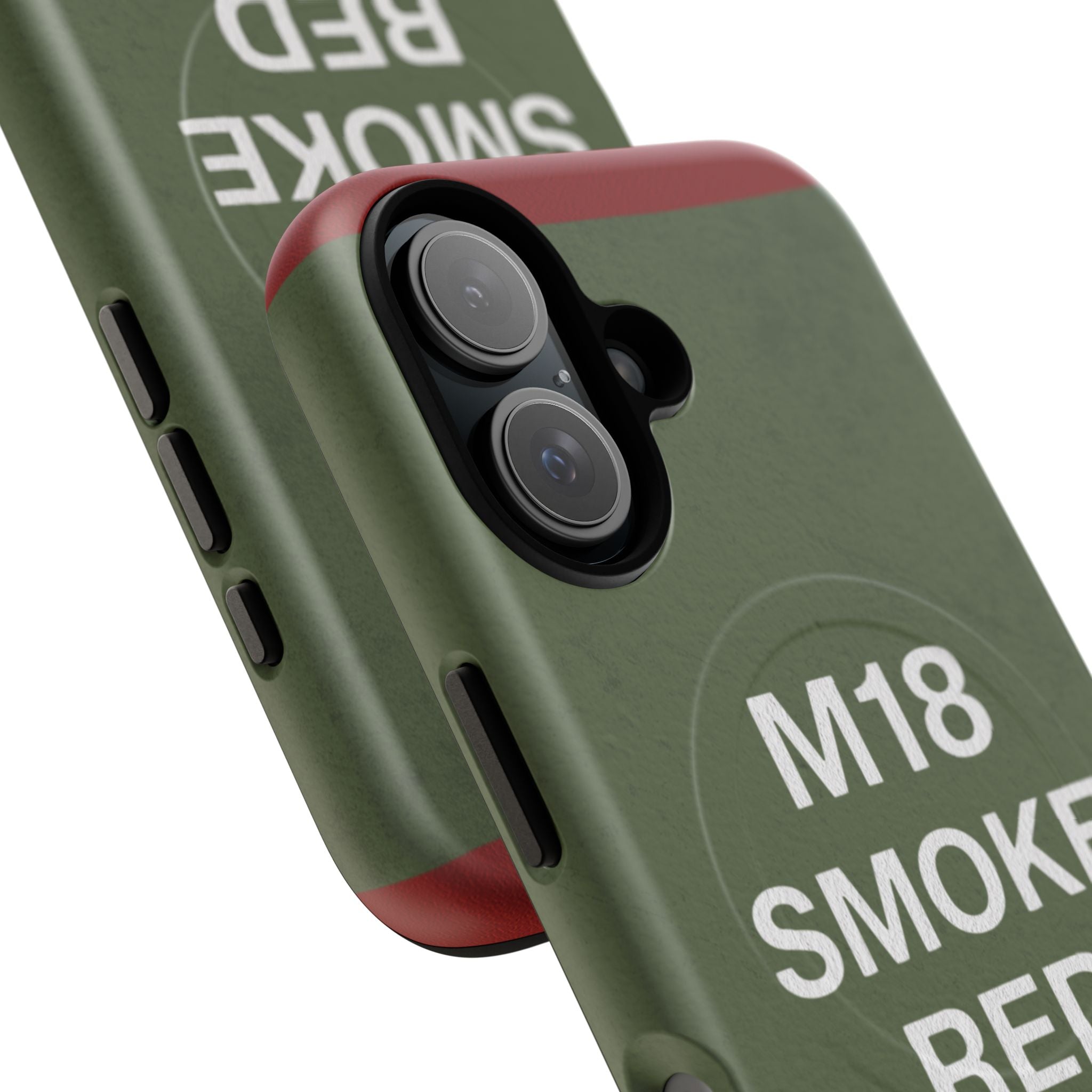 MagSafe® Compatible M18 Smoke Red Tough Phone Case — Military Green Protective Cover