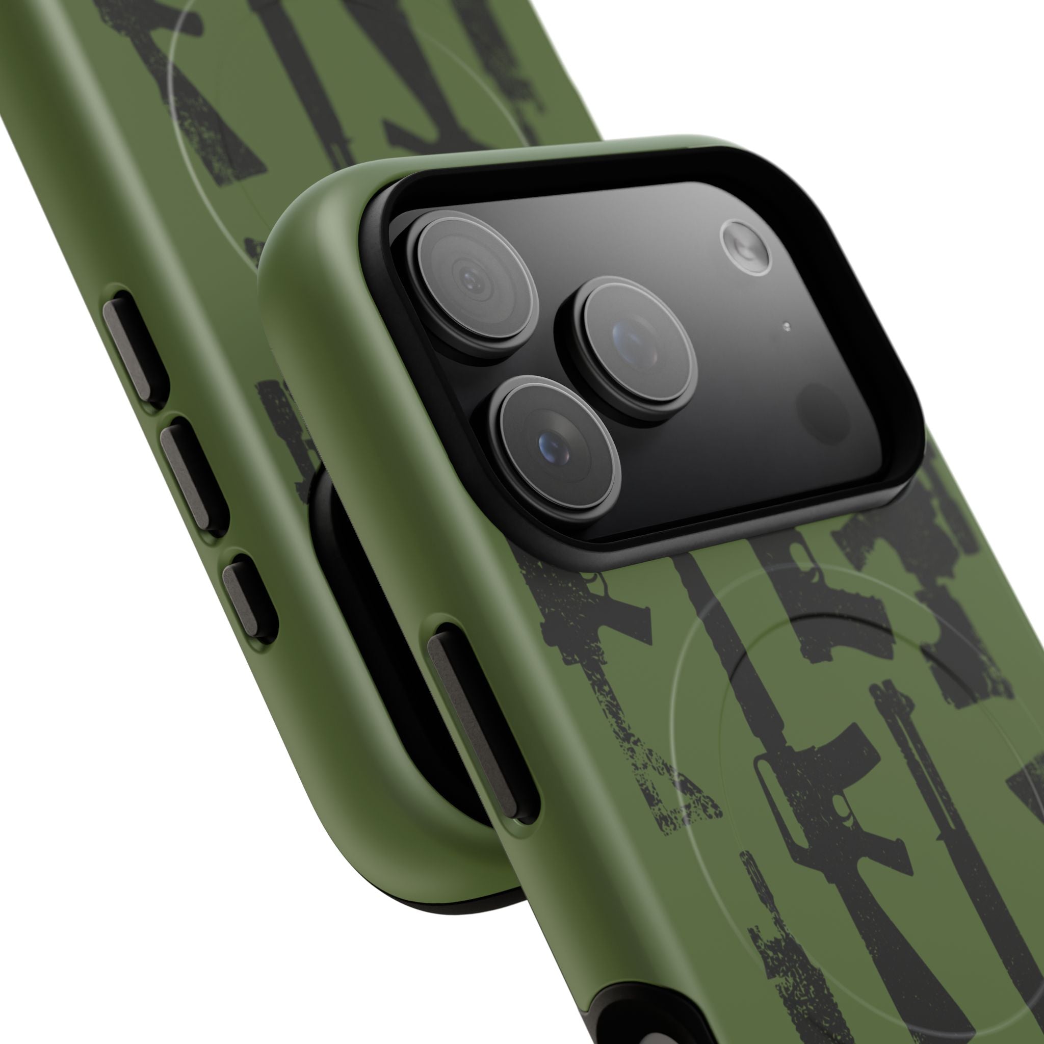 MagSafe Compatible GREEN 'Machine'-Gun iPhone Tough Case