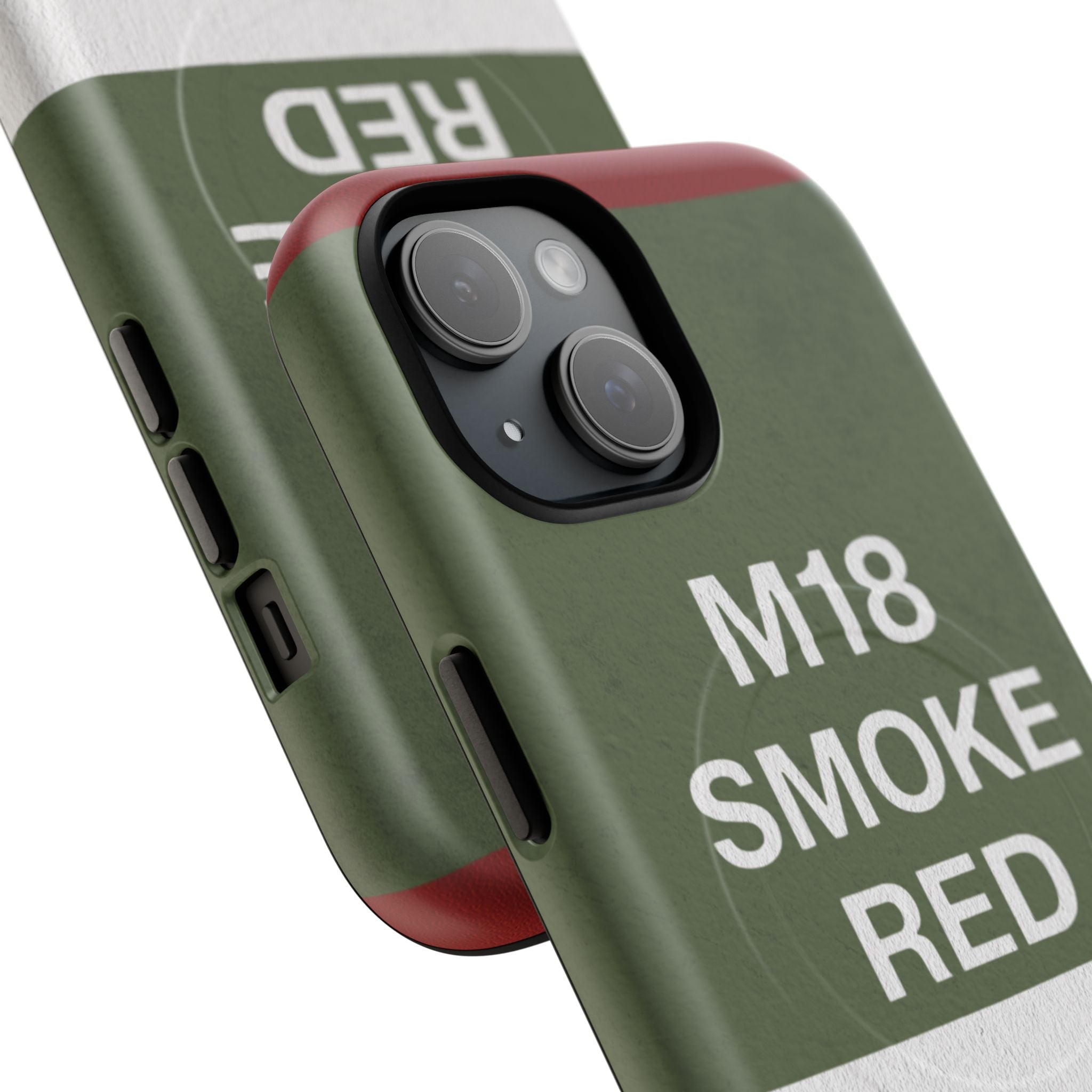 MagSafe® Compatible M18 Smoke Red Tough Phone Case — Military Green Protective Cover