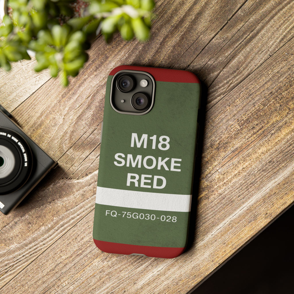 M18 Smoke Red Tough Phone Case | Military-Inspired Dual Layer Protective Cover