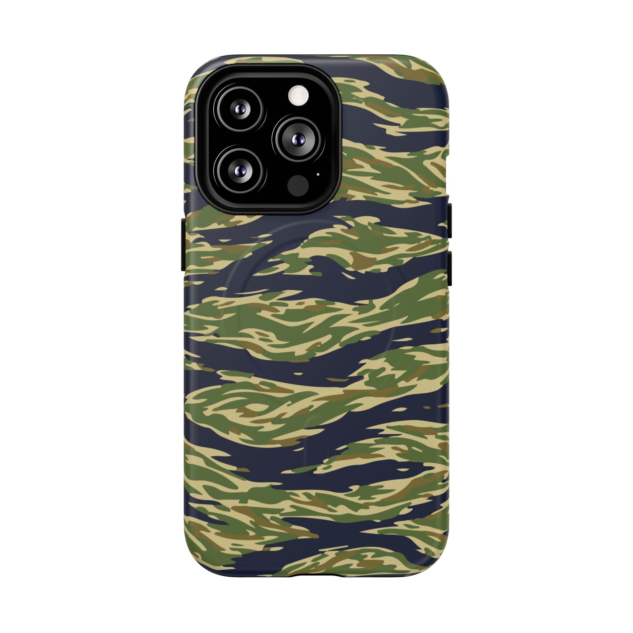 MagSafe® Compatible Tiger Stripe Camouflage iPhone Case – Matte Protective Military Camo Cover