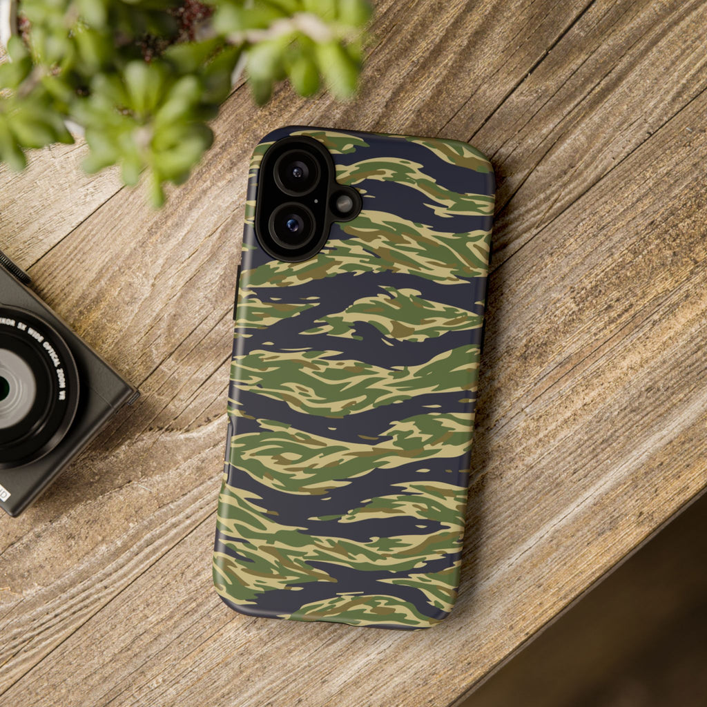 Tiger Stripe Camo Tough Phone Case | Military-Inspired Dual-Layer Protection