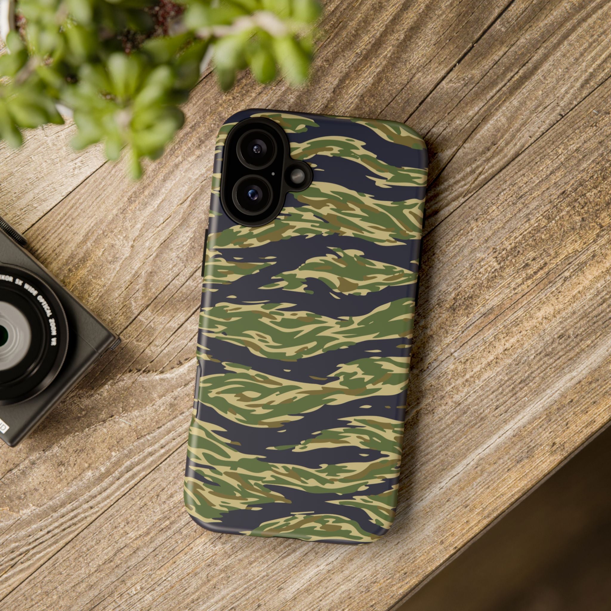 Tiger Stripe Camo Tough Phone Case | Military-Inspired Dual-Layer Protection