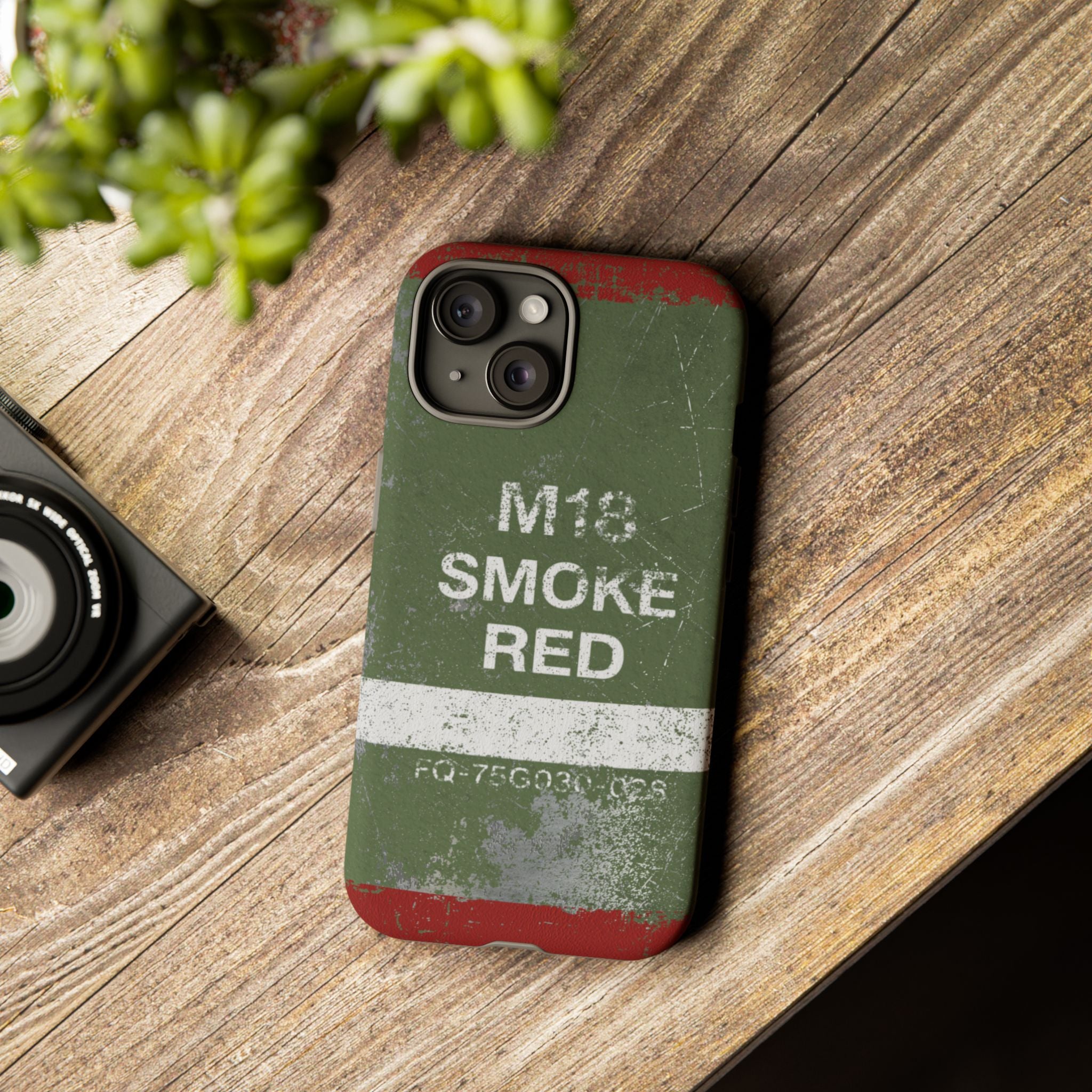 M18 Smoke Red (Distressed) Phone Case | Military-Inspired Dual Layer Protective Cover