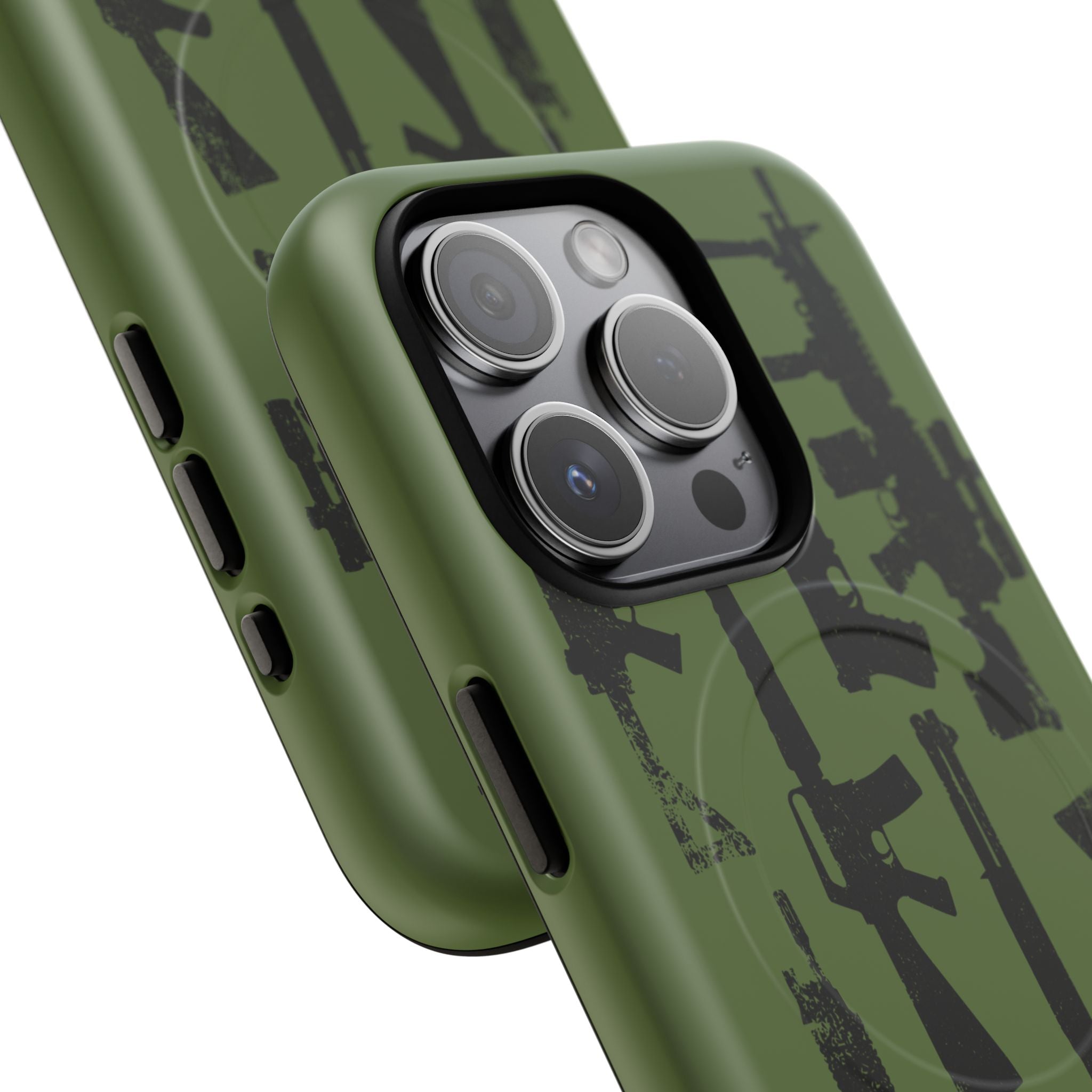 MagSafe Compatible GREEN 'Machine'-Gun iPhone Tough Case
