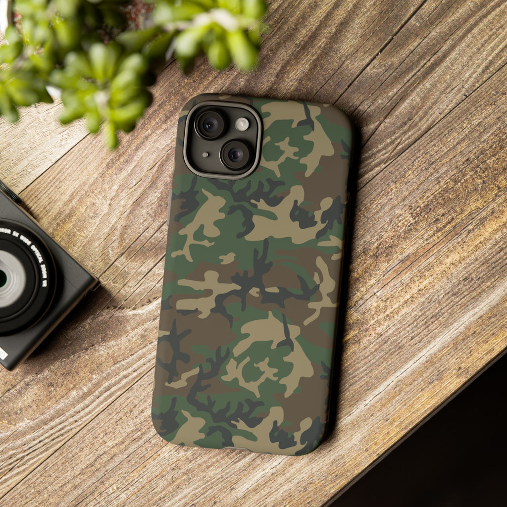 Woodland (M81) Tough Phone Case — Military-Inspired Dual-Layer Protective Cover